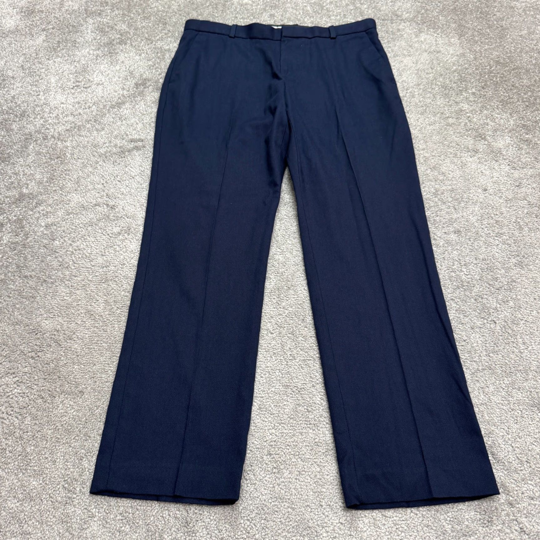 Perry Ellis Perry Ellis Portfolio Slim Fit Dress Pants Mens 33x30 Navy Blue Straight Work Shirt Pants? Size US 33 - 3 Thumbnail