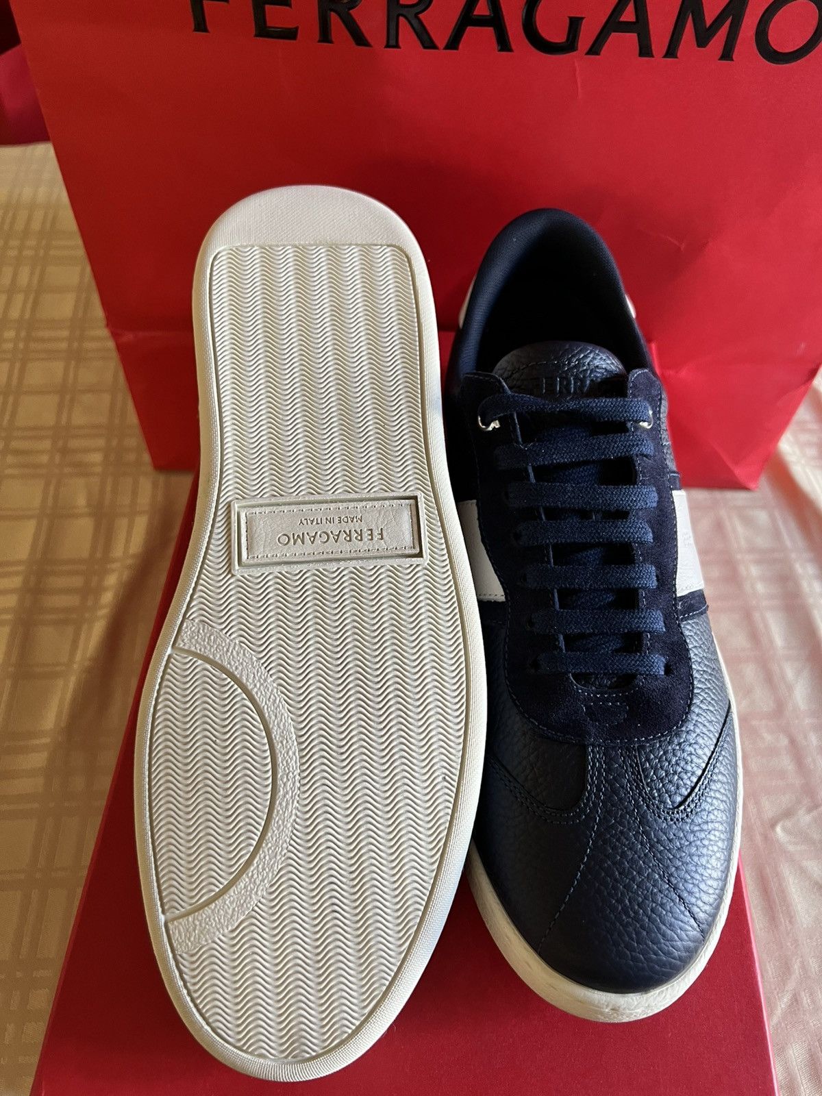 Salvatore Ferragamo Ferragamo Low top sneaker with signature Achille Blue Size US 7.5 / EU 40-41 - 12 Thumbnail