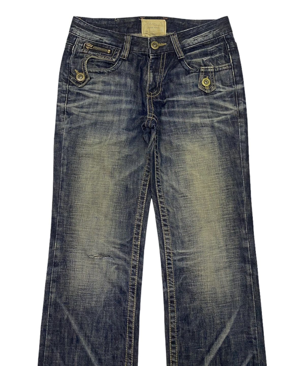 Hysteric Glamour FLARE JEANS LOLITA WASHED DISTRESSED DENIM JEANS Size US 32 / EU 48 - 5 Thumbnail