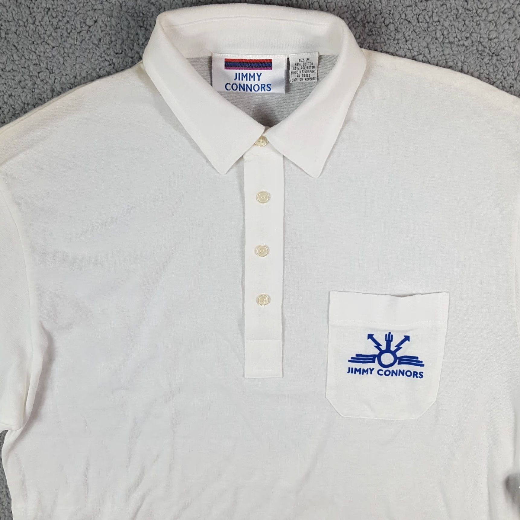 Vintage VINTAGE 90s Jimmy Connors Tennis Polo Shirt Men's Medium White Preppy Collar Size US M / EU 48-50 / 2 - 2 Thumbnail