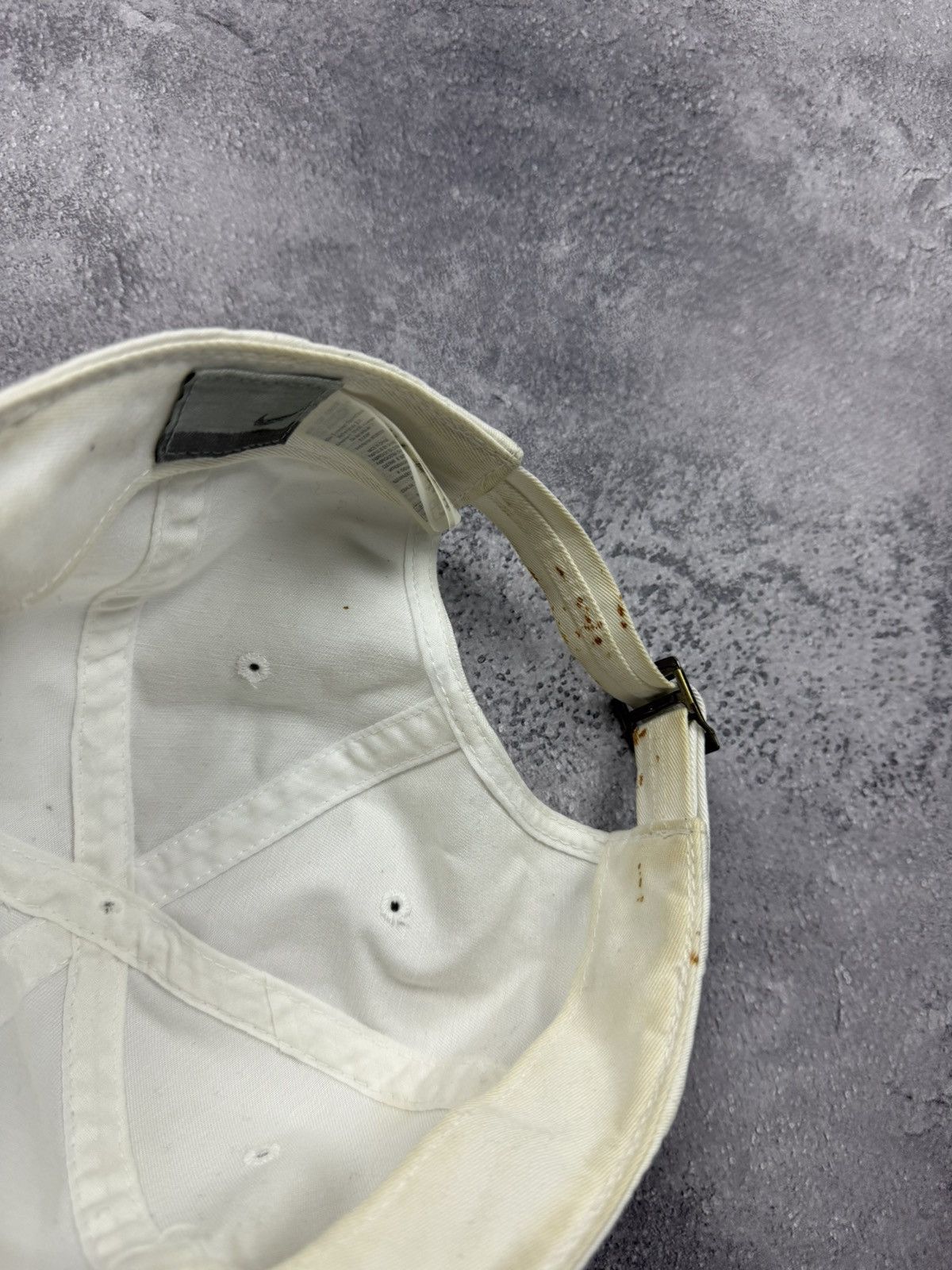 Nike Vintage 90s Nike Center Swoosh Logo White Cap Hat Y2K Drill Size ONE SIZE - 12 Thumbnail