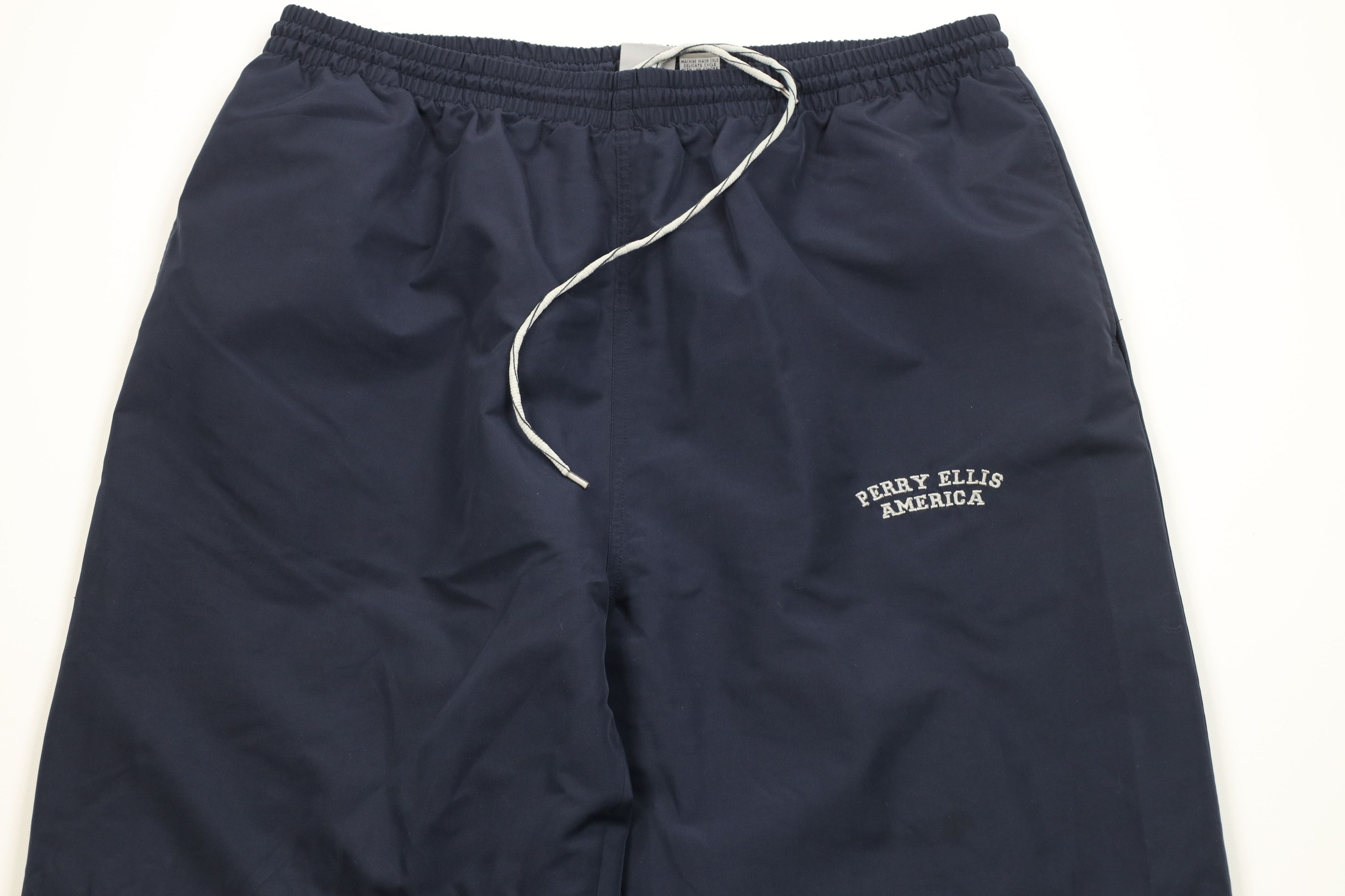 Vintage Vintage 90s Streetwear Tapered Windbreaker Pants Navy Blue Size US 38 / EU 54 - 2 Thumbnail