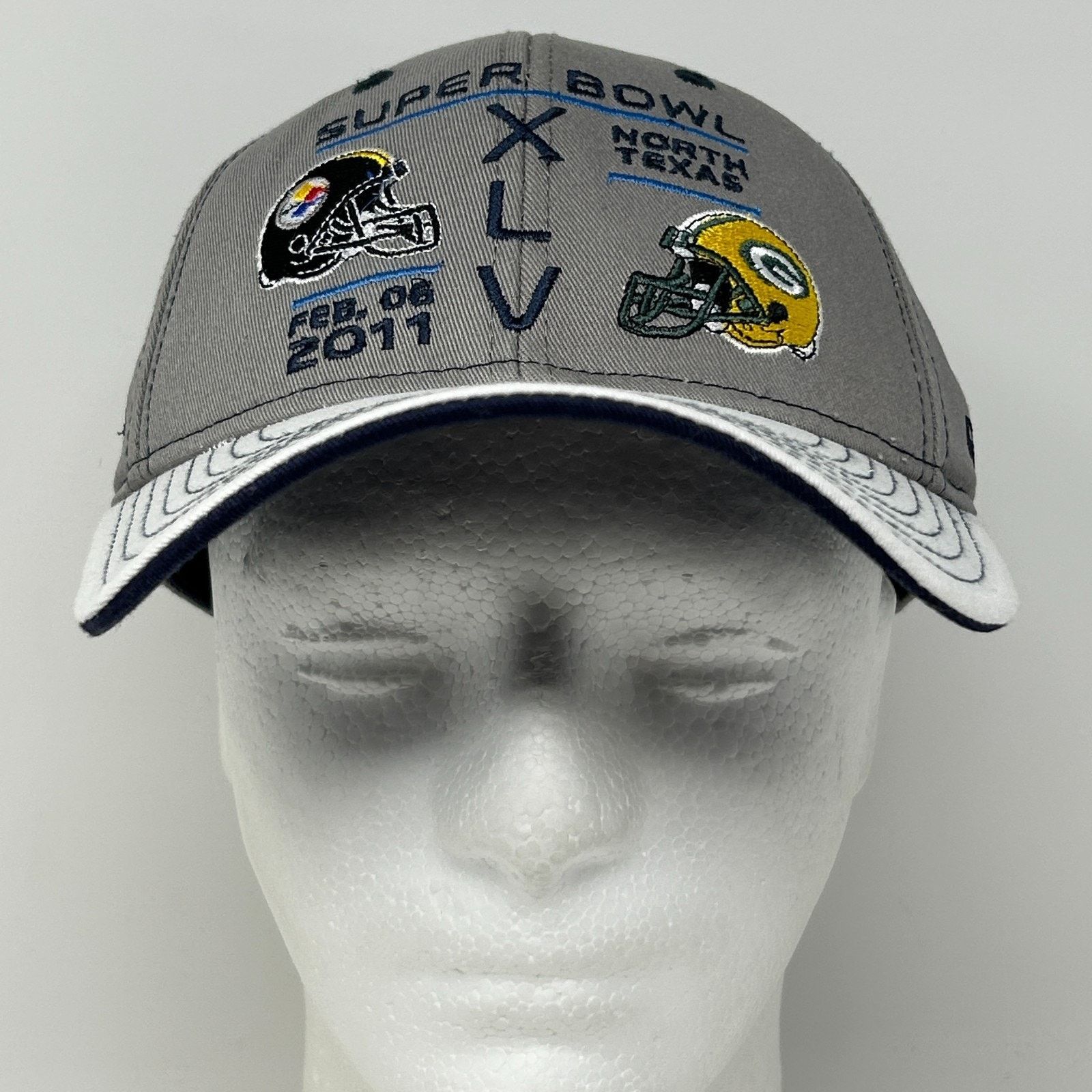 Reebok Super Bowl XLV Hat Baseball Cap Green Bay Packers Gray Size ONE SIZE - 2 Thumbnail