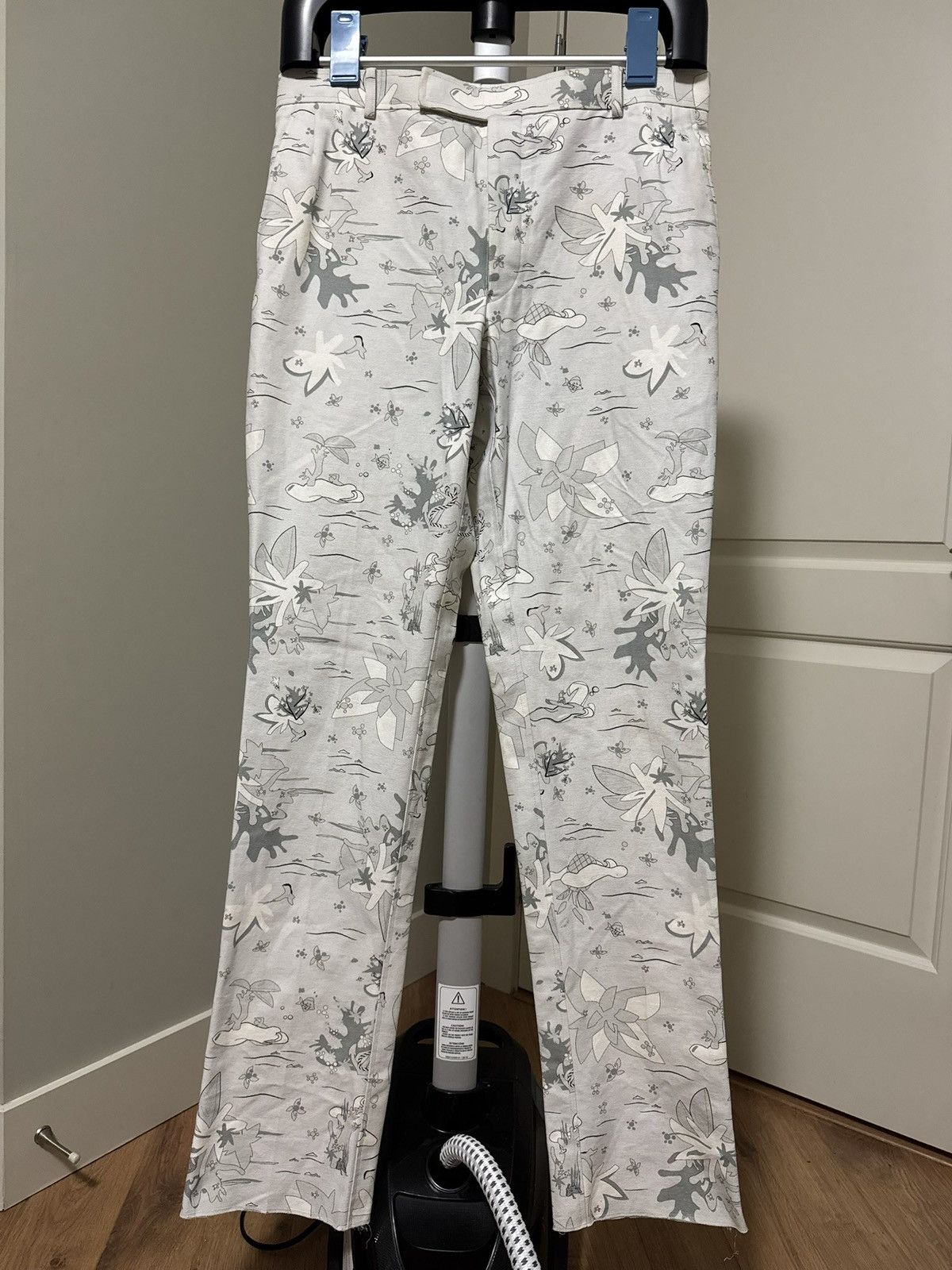 Thom Browne Printed Pattern White Pants