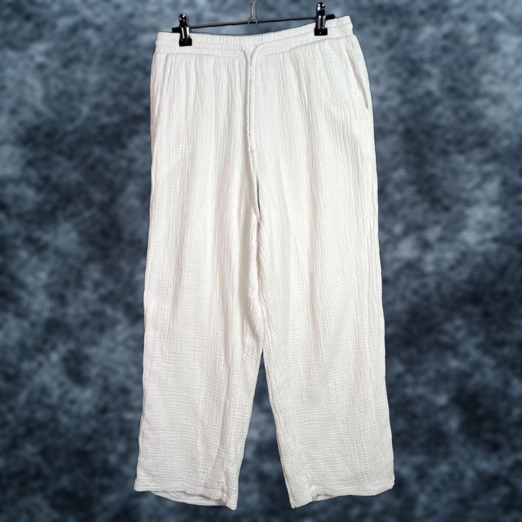 Z Supply Womens Size Small White Gauze Cotton Lounge Pants Shirt?