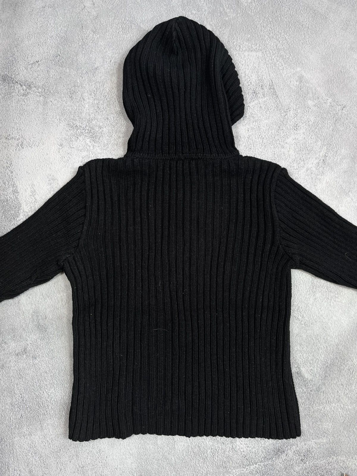Japanese Brand × Vintage Vintage Y2K Japanese ribbed zip up hooded sweater Size S / US 4 / IT 40 - 3 Thumbnail