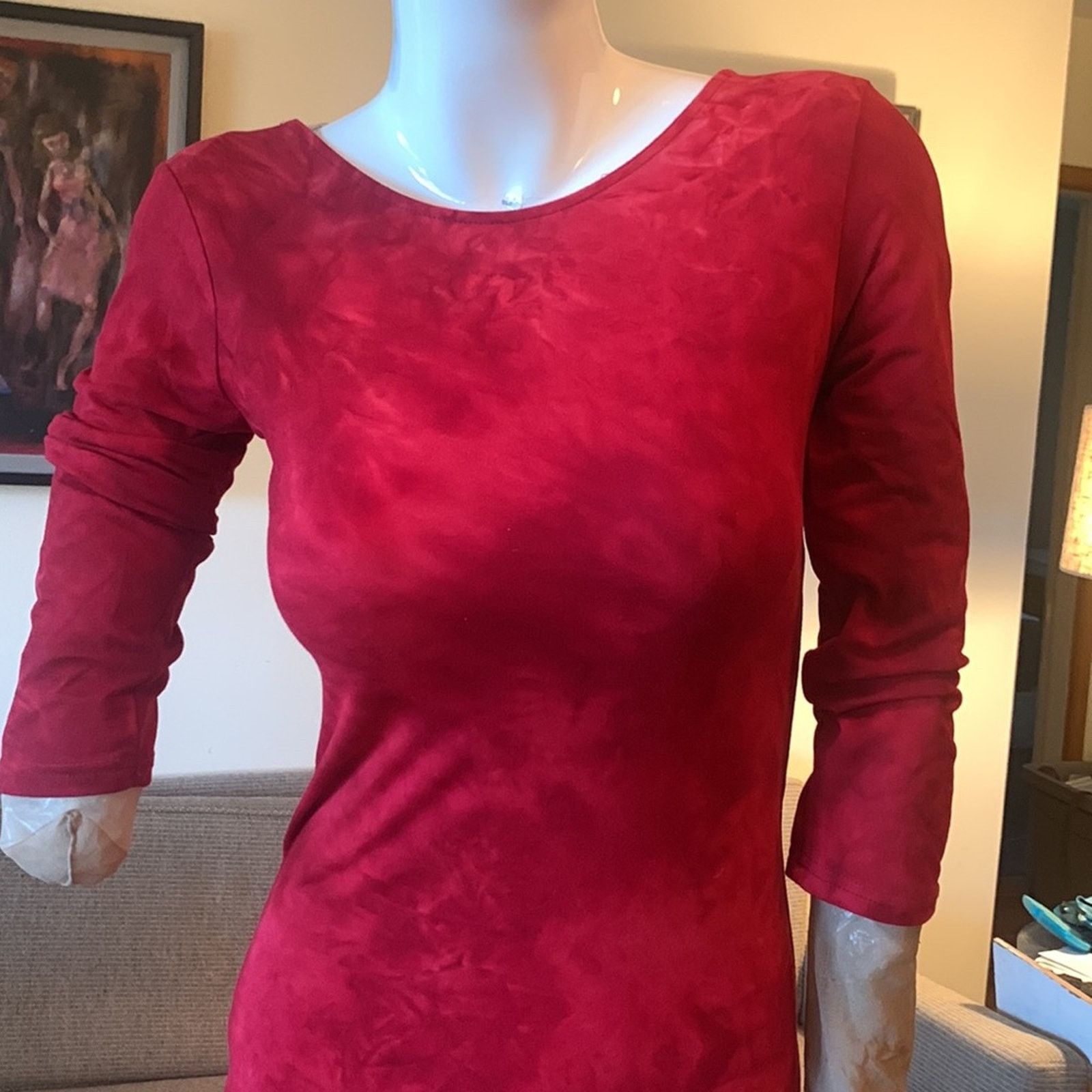 Vintage Yelete red stretch wiggle bodycon sexy dress Size S / US 4 / IT 40 - 1 Thumbnail