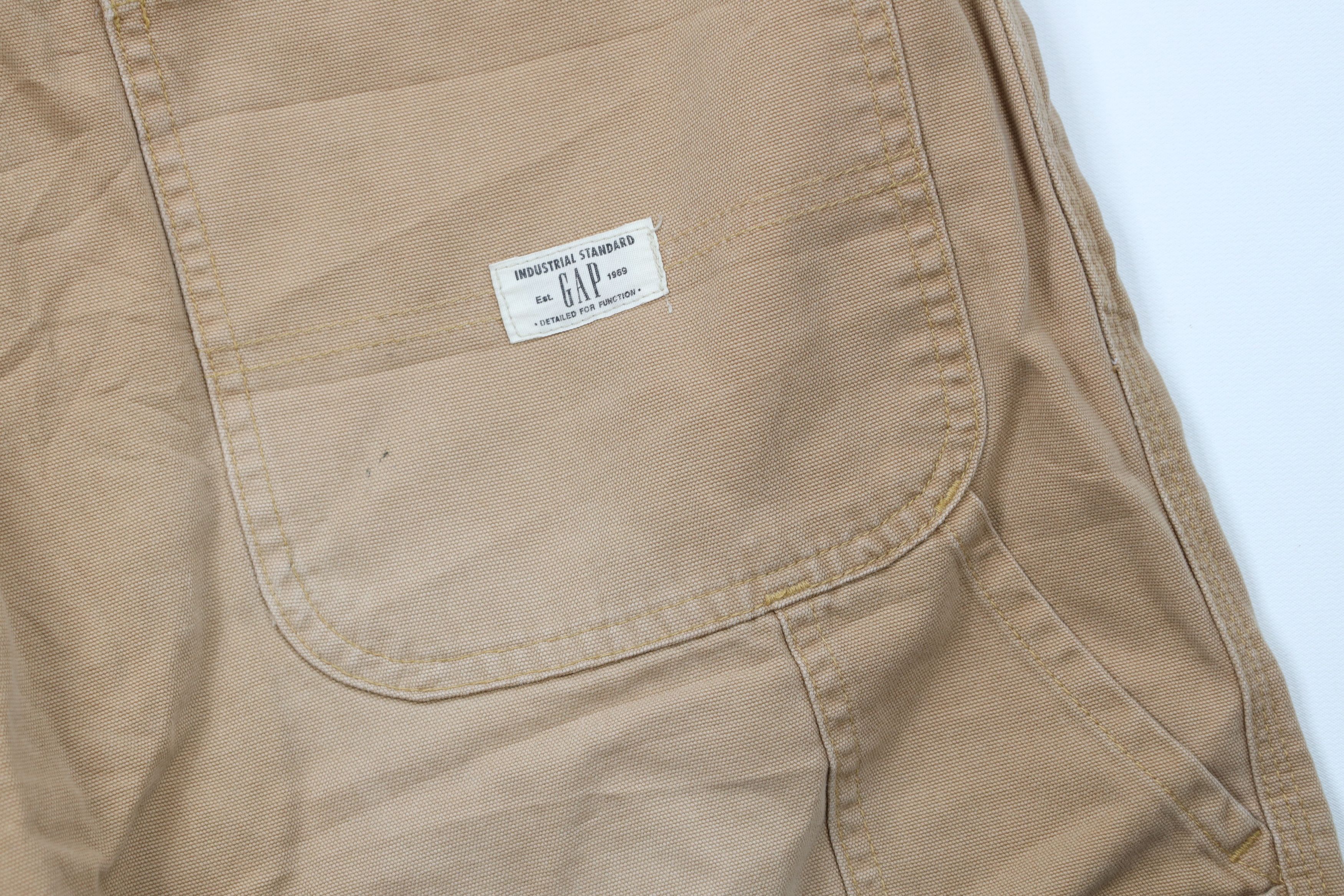 Gap × Vintage Vintage 90s Y2K Gap Carpenter Canvas Shorts Brown Cotton Size US 34 / EU 50 - 15 Thumbnail