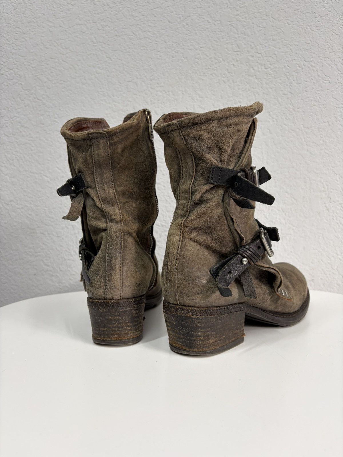 Hedi Slimane Distressed Leather Engineer Boots Buckle Strap Guidi Vibe Size US 8 / EU 41 - 7 Thumbnail