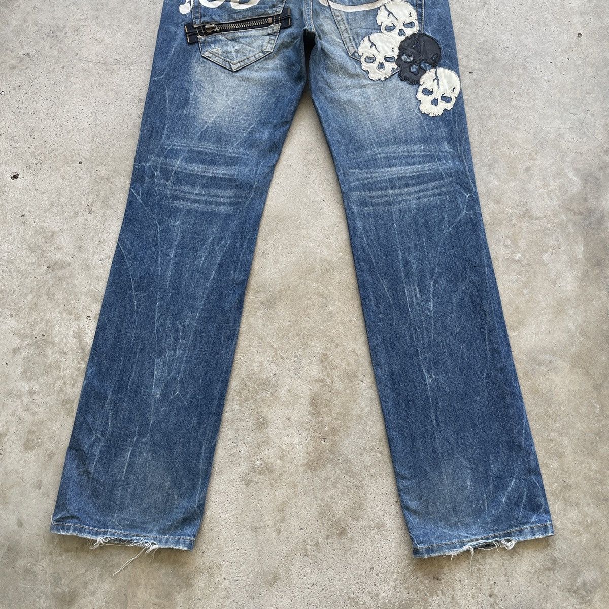 If Six Was Nine Vintage Japan Jeans Skulls Distressed Faded Denim Pants W32 Size US 32 / EU 48 - 16 Thumbnail