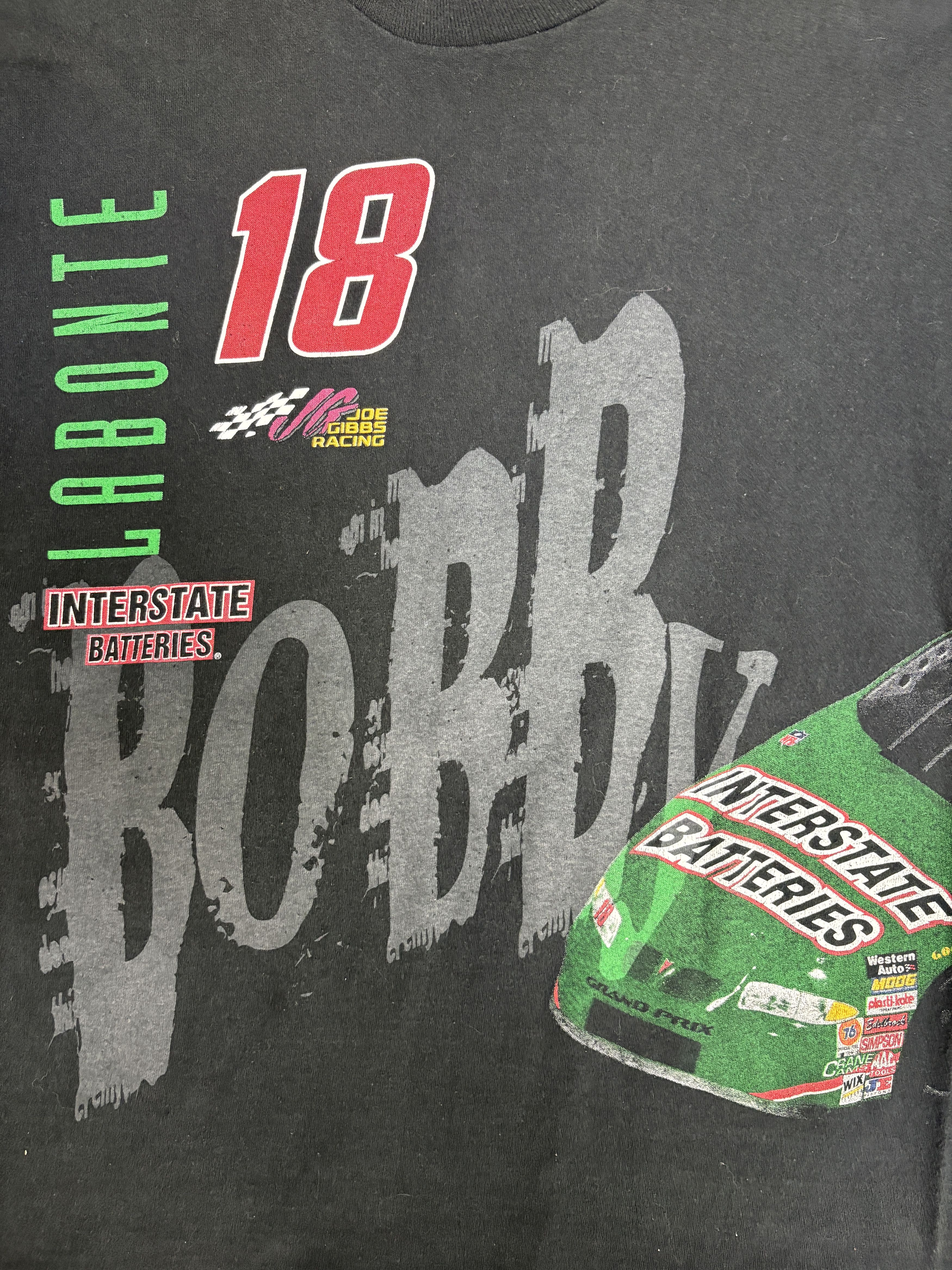 Vintage Bobby Labonte Interstate Batteries Vintage Black Tee Size US L / EU 52-54 / 3 - 2 Thumbnail