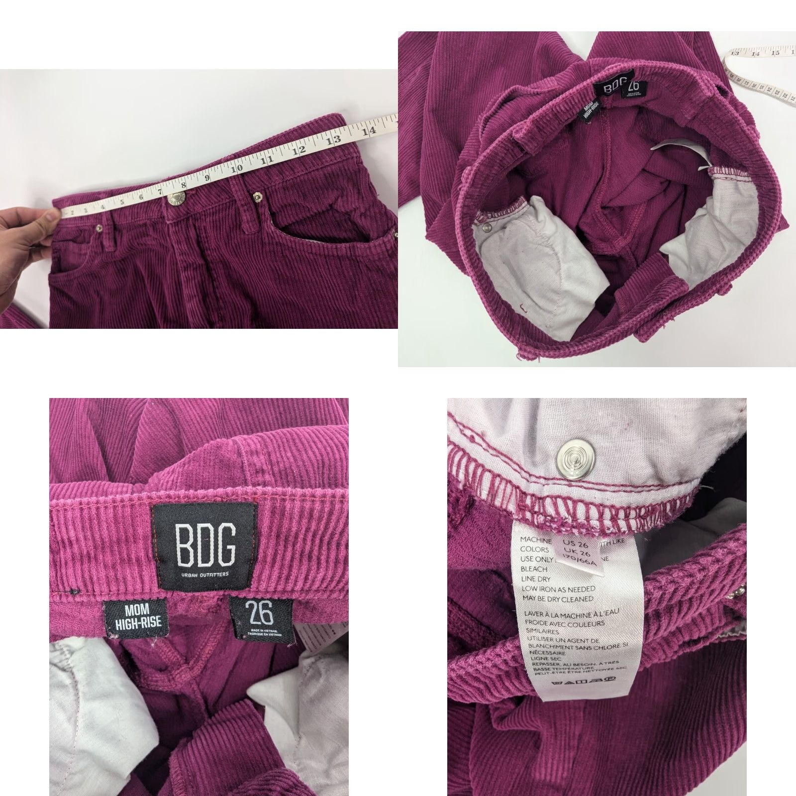 Urban Outfitters **Urban Outfitters Mom Purple Corduroy High-Rise Women's Size 26 Pants** User: Urban Outfitters Mom Purple Corduroy High-Rise Women's Size 26 Pants Size 26" / US 2 / IT 38 - 8 Thumbnail