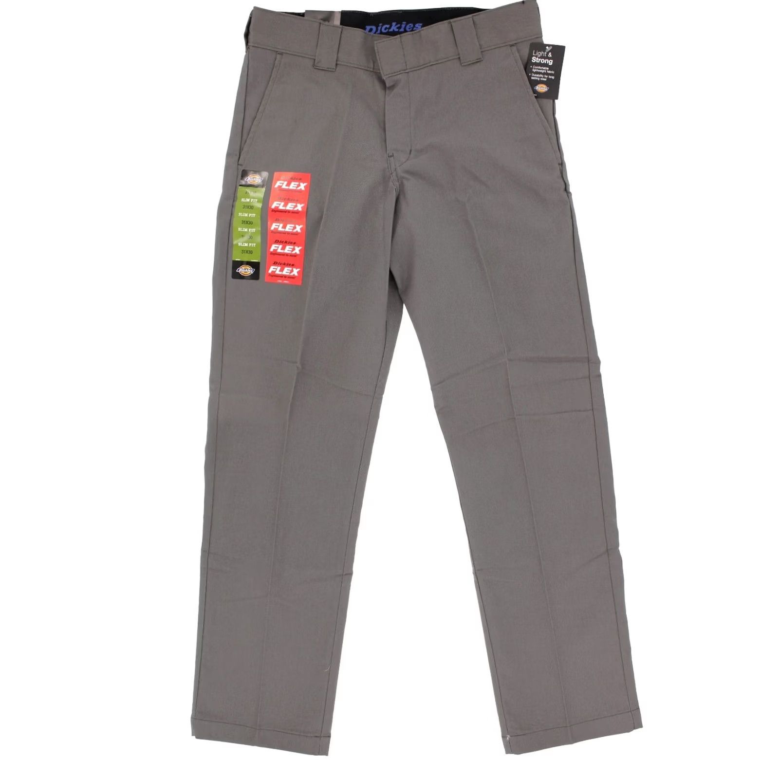 Dickies Dickies Mens Flex Pants Slim Fit Work Pant Tapered Leg 100% Cotton WP150VG Gray 31x30 Mens Pants Slim Waist 31x30 Gray Dickies Flex WP150VG Size US 31 - 2 Thumbnail