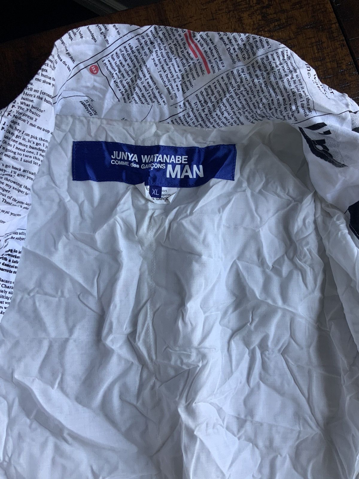 Junya Watanabe Junya Watanabe Crinkled Newspaper Blazer Civilization Size US L / EU 52-54 / 3 - 12 Thumbnail