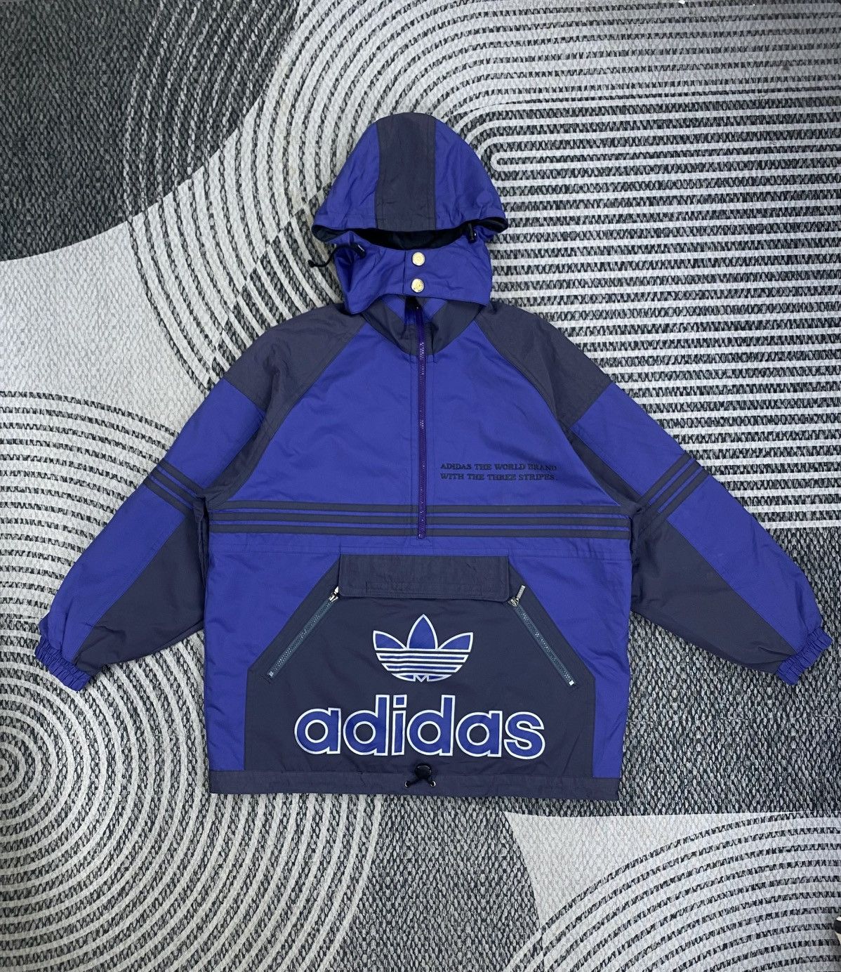 Adidas 🔥RARE Vintage Adidas Three Stripes Pullover Anorak Jacket Size US L / EU 52-54 / 3 - 1 Thumbnail