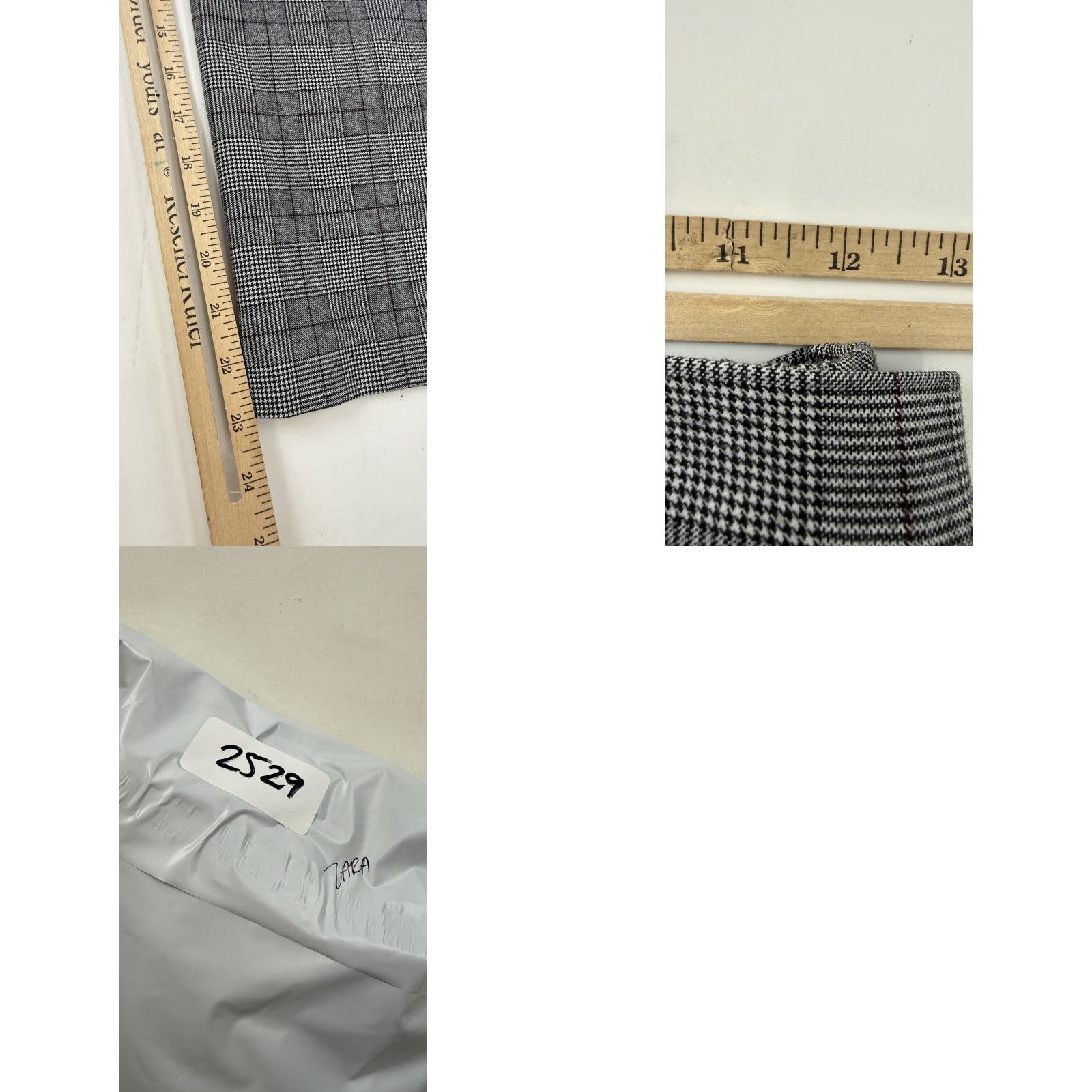 Zara Zara Pants Womens XS Gray Plaid Paperbag Wide Leg Crop Elastic Waist Casual Size 26" / US 2 / IT 38 - 9 Thumbnail
