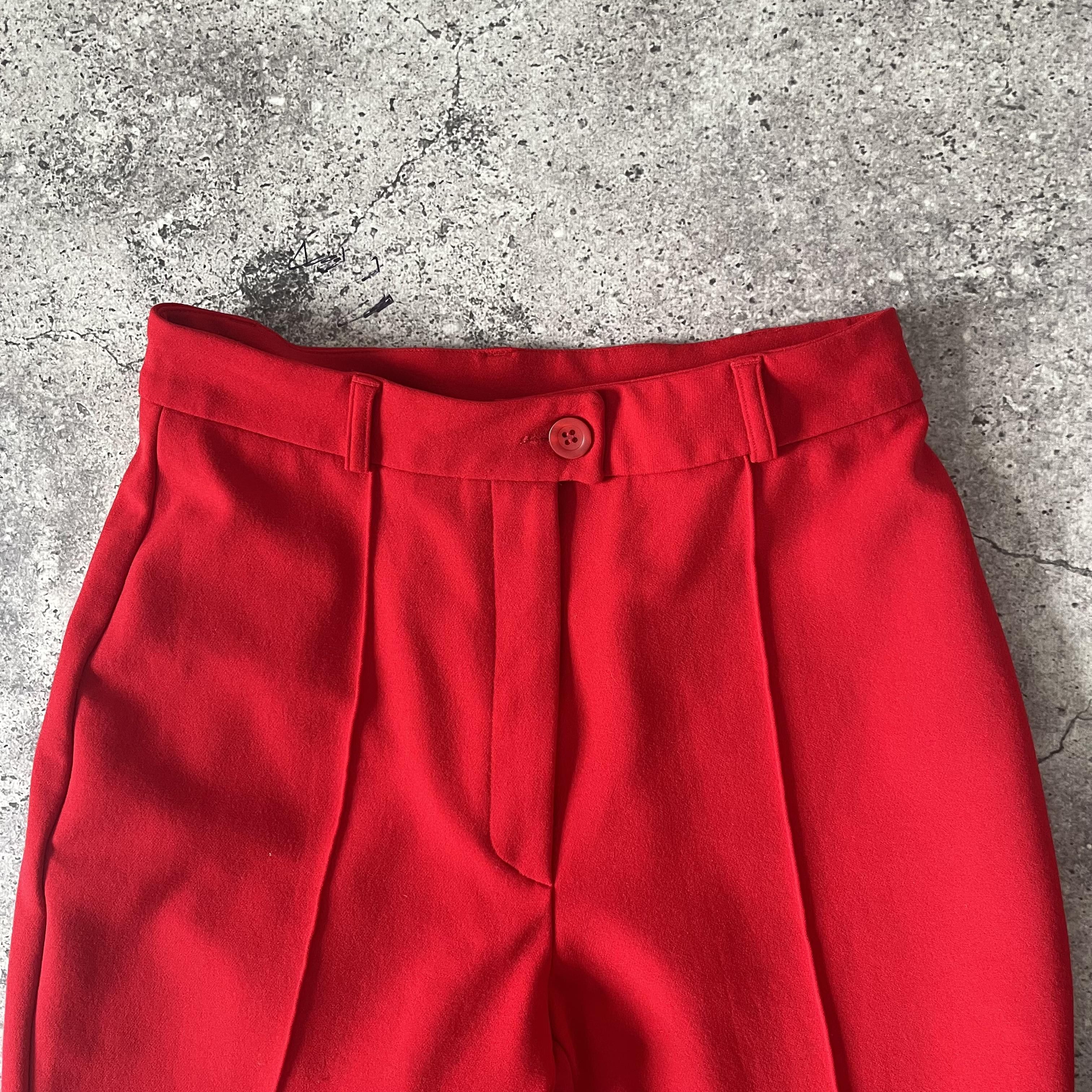 Designer × Kenzo Vintage Y2K Kenzo Jungle Red Formal Trousers Size 26" / US 2 / IT 38 - 1 Thumbnail