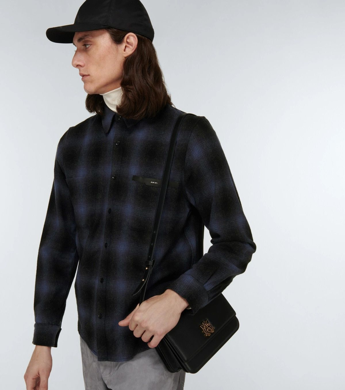 Amiri o1y0525 Logo Checked Shirt in Blue/Black Size US M / EU 48-50 / 2 - 3 Thumbnail