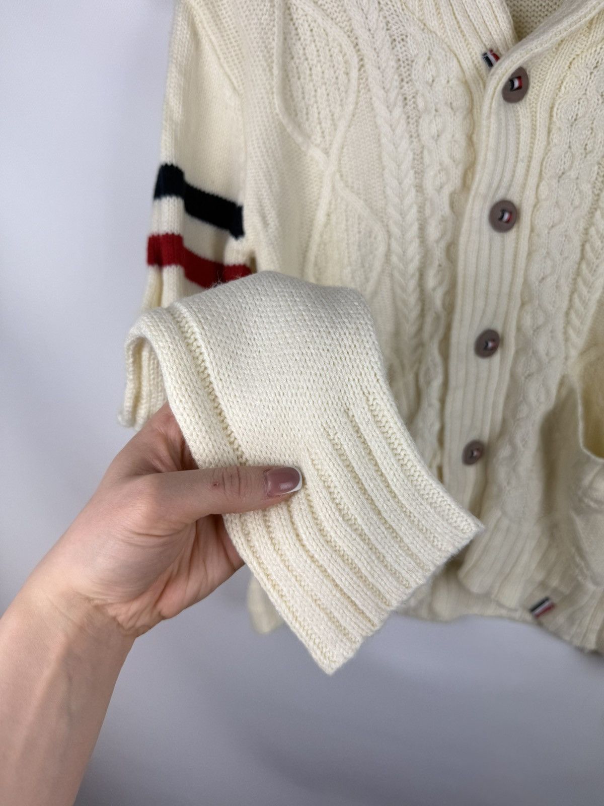 Japanese Brand Lock Heaven Japanese Cable Knit Shawl Cardigan Sweater Size US L / EU 52-54 / 3 - 10 Thumbnail