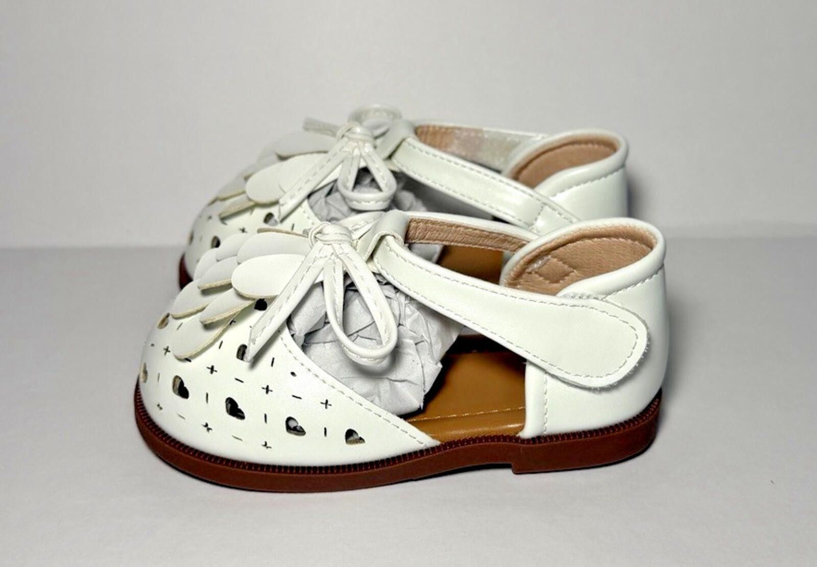 Shein Hook & Loop Walking Sandals Closed Toe Bow Tassel White Size US 5 / EU 37 - 1 Thumbnail