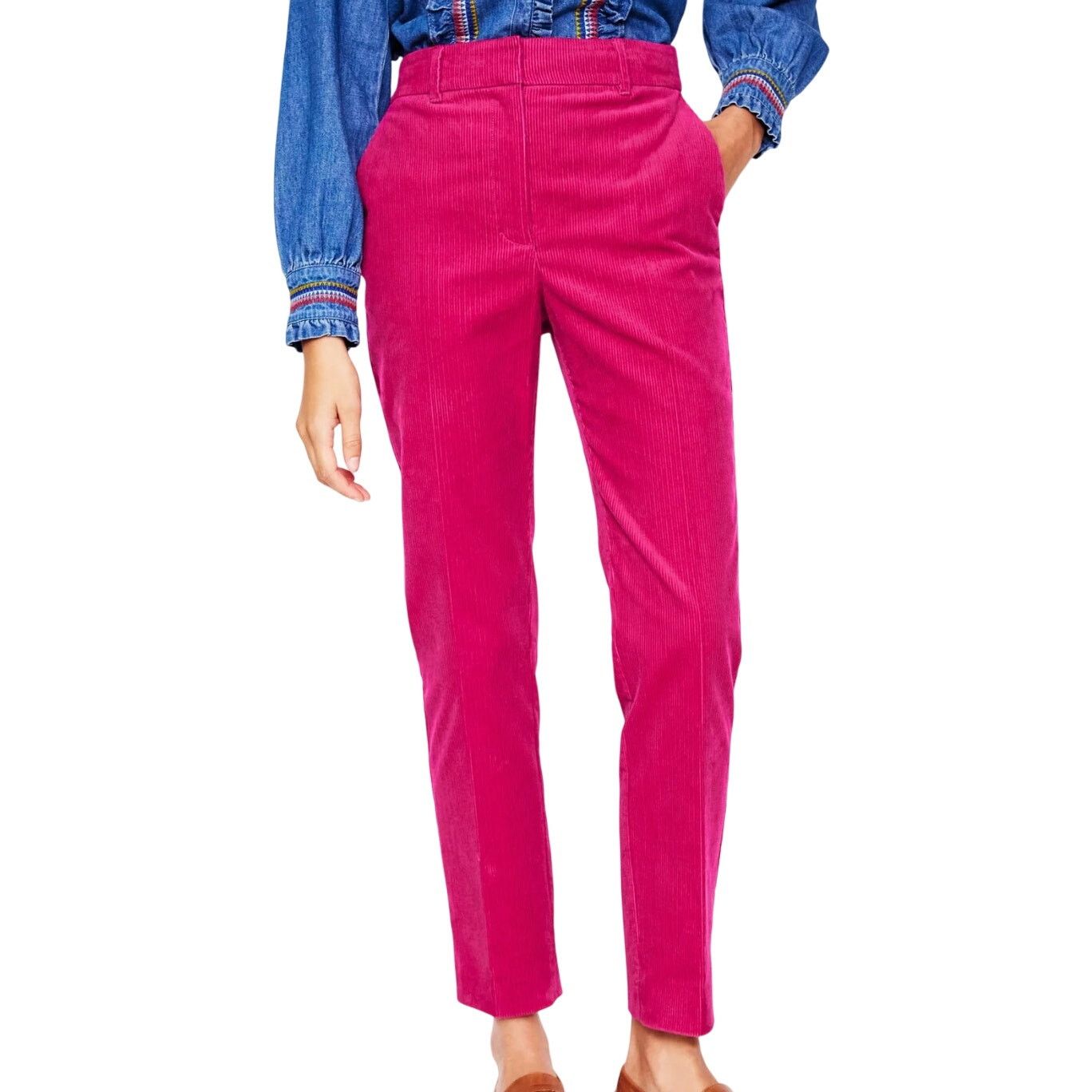 Boden Boden Kew Cord Pants in Cherry Jam, Size 14L Size 36" / US 14 / IT 50 - 2 Thumbnail