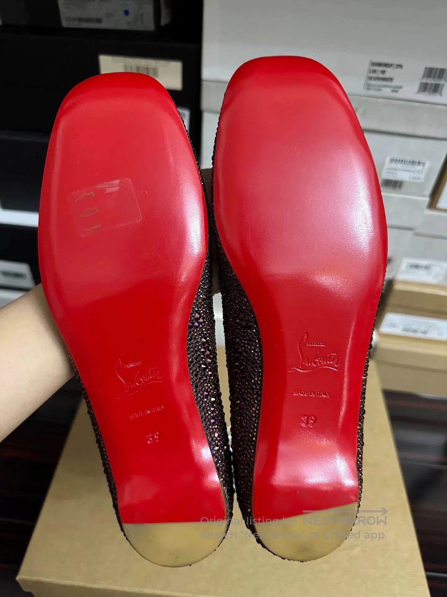 Christian Louboutin Christian Louboutin Full Diamond Red Sole Flats. Size US 8 / IT 38 - 2 Thumbnail