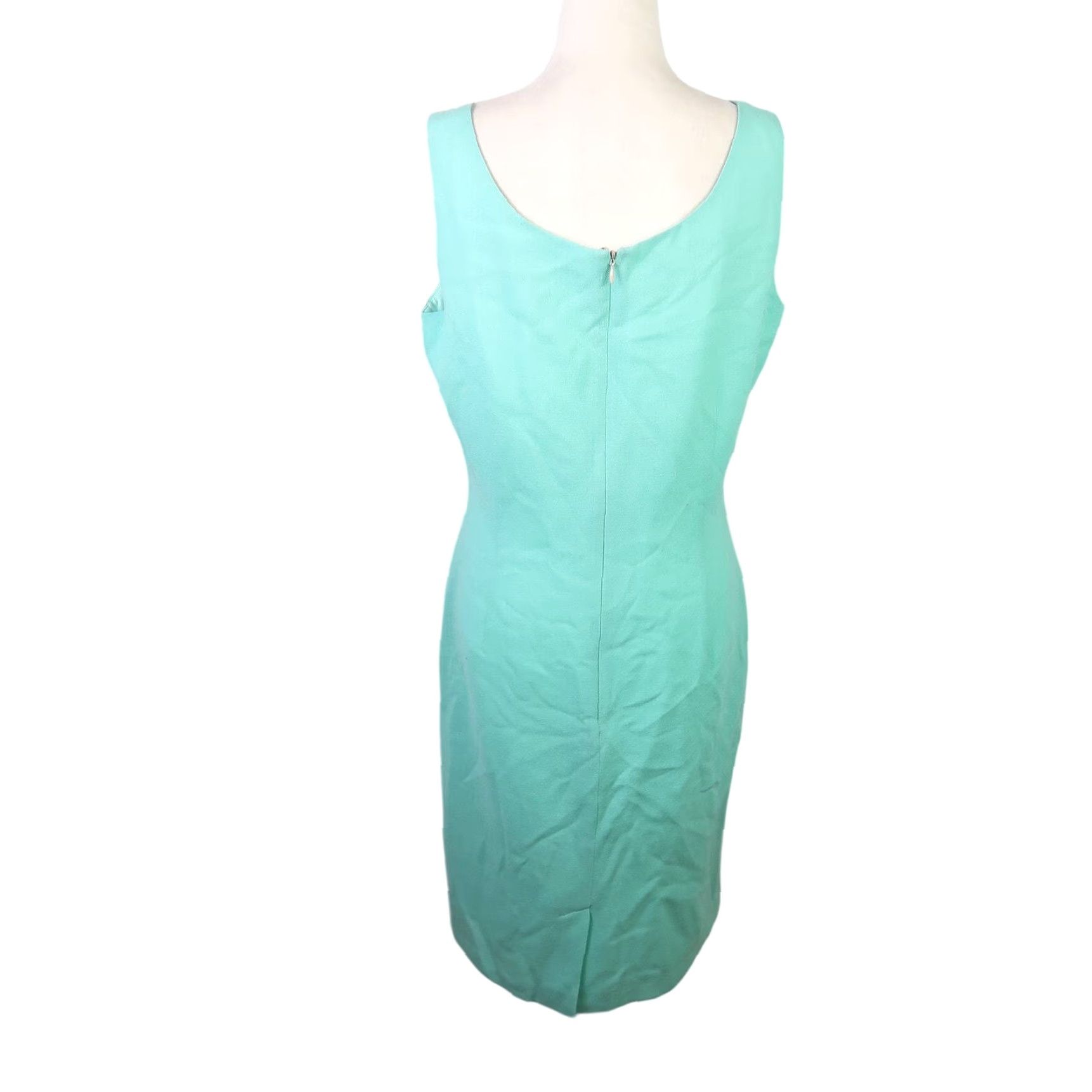 Vintage VINTAGE Georgiou Turquoise Blue Knee Length A-Line Dress 10 Women 90s Party Workwear Sleeveless Polyester Zip Spring Summer Mens Womens Girls? Size L / US 10 / IT 46 - 4 Thumbnail