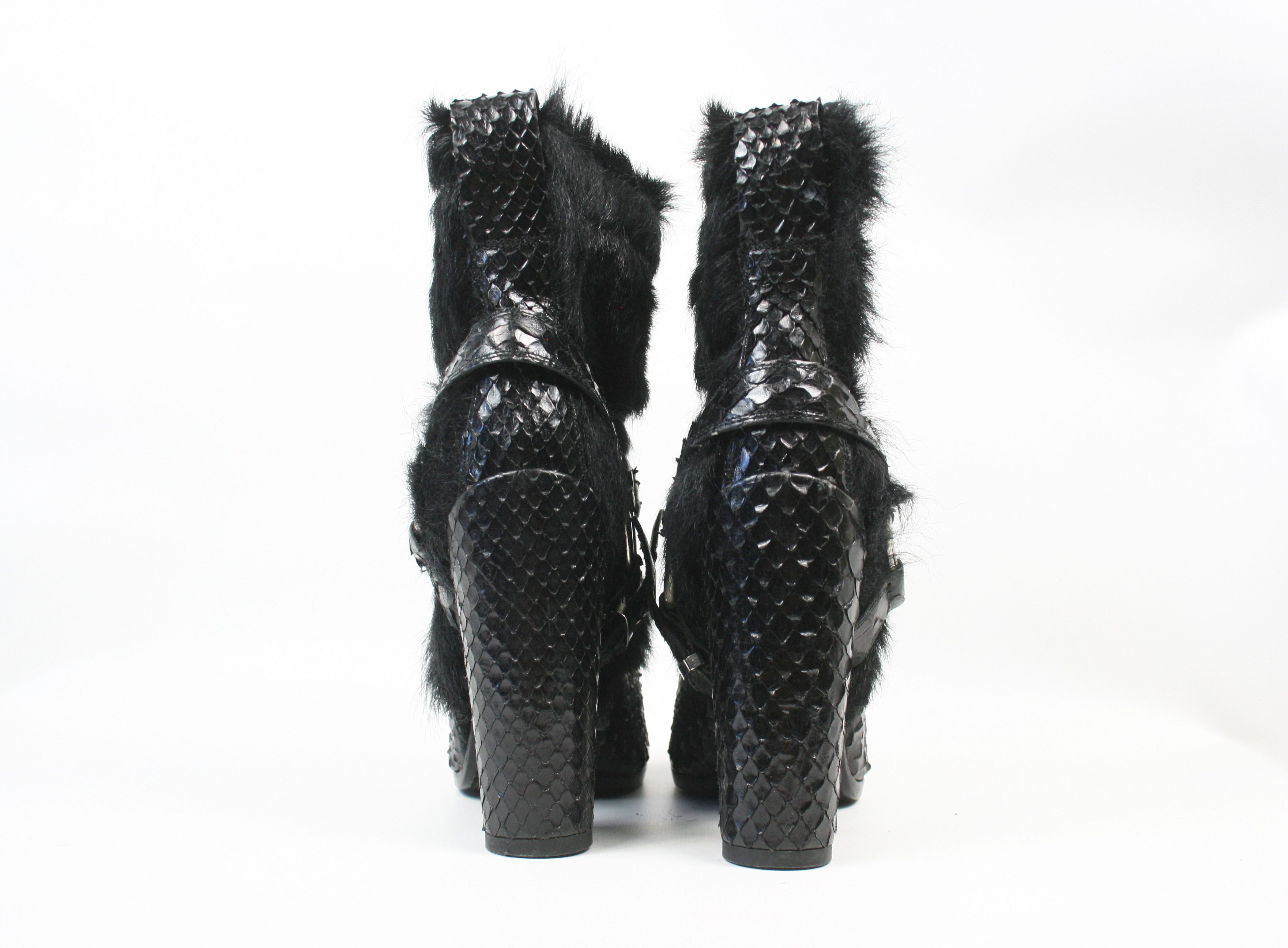 Gianni Barbato 00S Avant Garde Chewbacca Straps Fur Heeled Boots Vintage Size US 9 / IT 39 - 7 Thumbnail