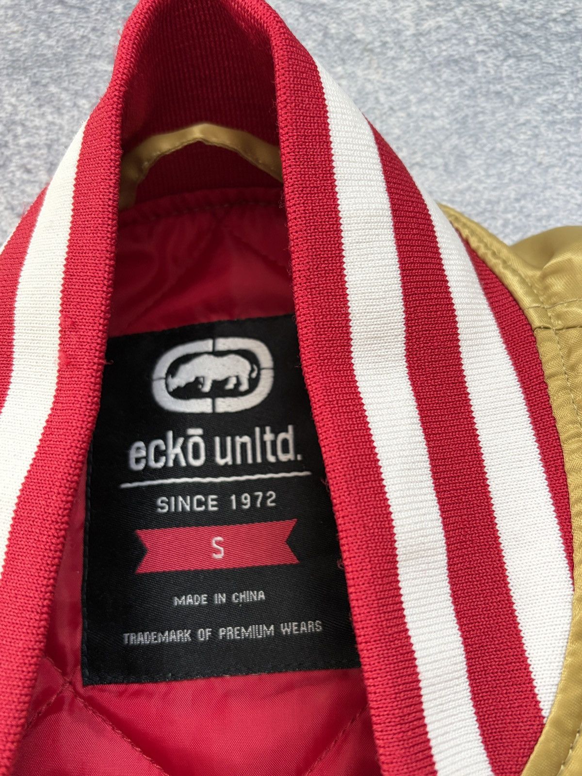 Ecko Unltd. Ecko Unltd Big Logo Varsity Bomber Jacket Gold Rap Y2K S Size US S / EU 44-46 / 1 - 3 Thumbnail