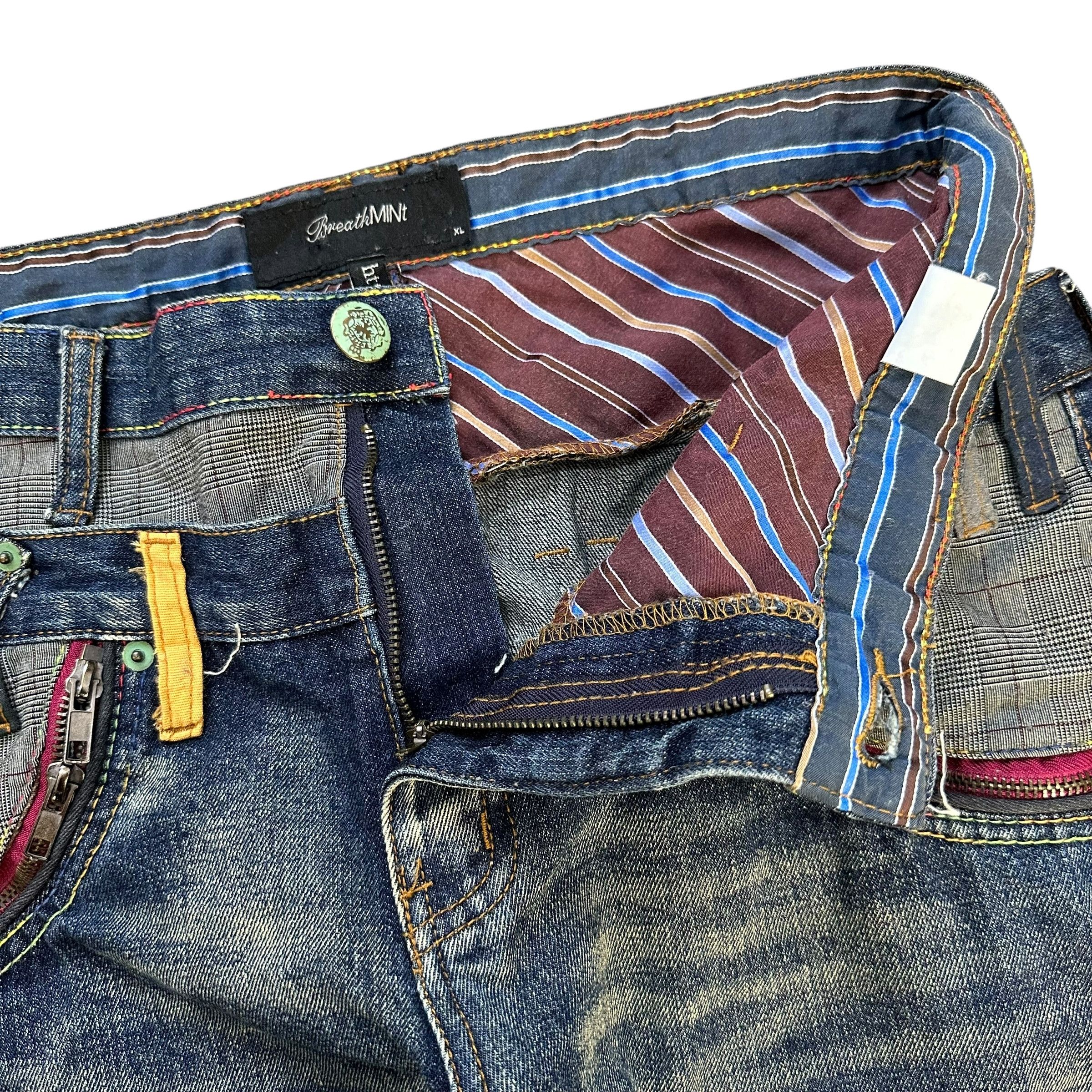 Japanese Brand Breath Mint Twisted Legs Double Waist Denim Pant #A58-1333 Size US 30 / EU 46 - 4 Thumbnail