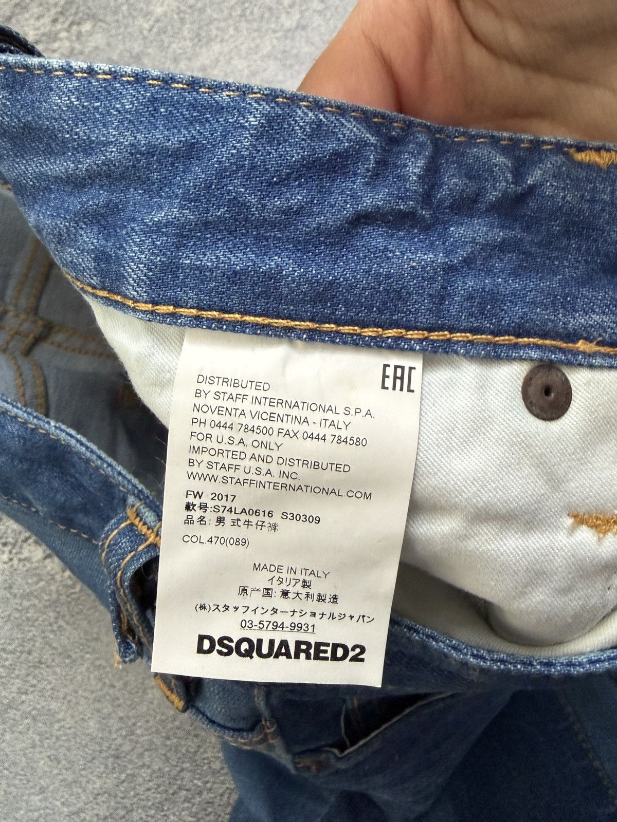 Dsquared2 **DSQUARED2 FW17 Two Tone Paneled Slim Jeans Blue Denim Size US 30 / EU 46 - 5 Thumbnail