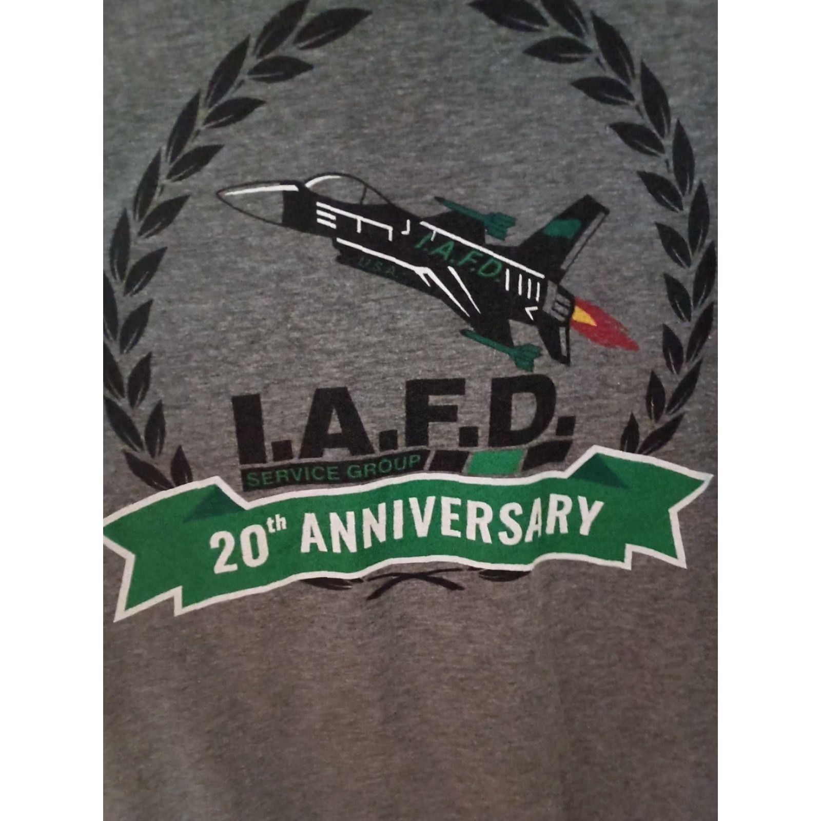 Vintage VINTAGE IAFD Service Group 20th Anniversary T-shirt Size L USA Jet Shirt Mens Gray Size US L / EU 52-54 / 3 - 2 Thumbnail