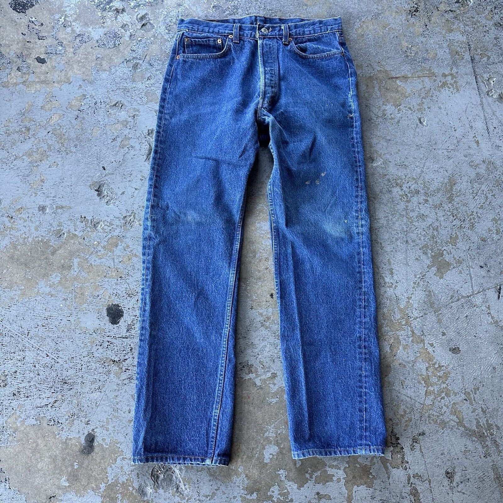 Vintage 80s Levi's 501 Faded Dark Wash Straight Denim Jeans
