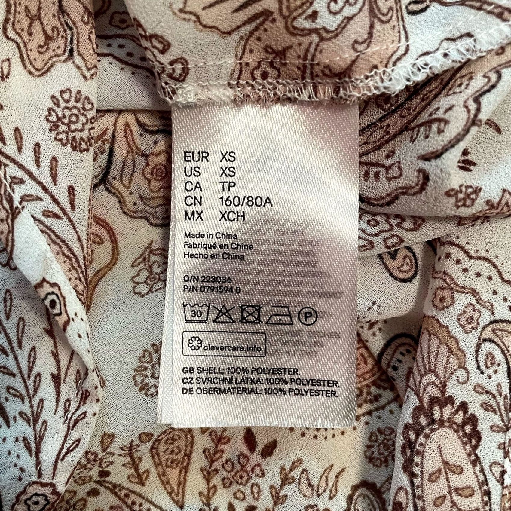 H&M H&M Mama boho paisley cream tan brown sheer pretty maternity top blouse XS Size XS / US 0-2 / IT 36-38 - 5 Thumbnail