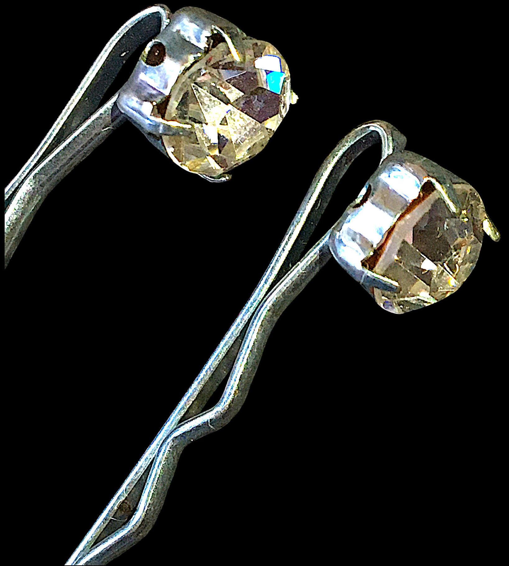 Other Antique Silver-Tone Hairpins with Faceted Rhinestones Size ONE SIZE - 11 Thumbnail