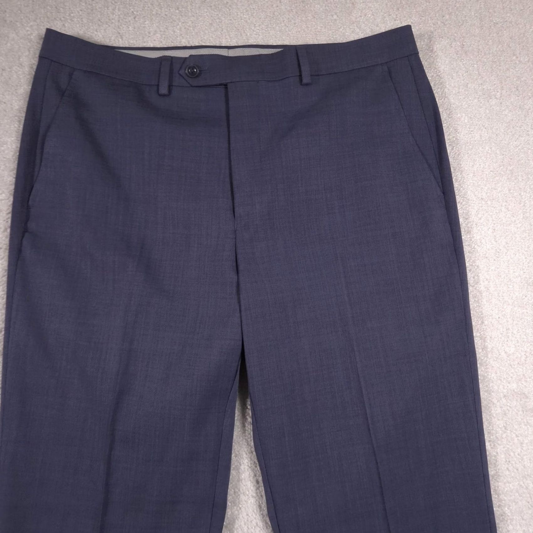 Michael Kors Michael Kors Dress Pants Mens 34x32 Blue Flat Front Stretch Slacks Business Size US 34 / EU 50 - 3 Thumbnail
