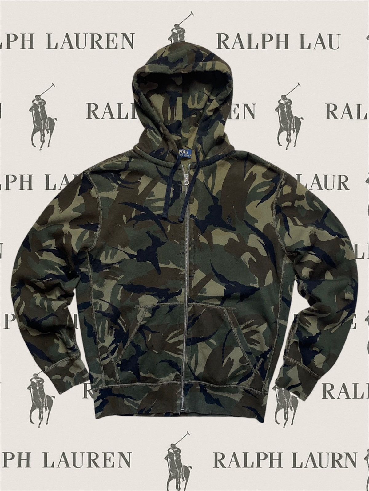 Polo Ralph Lauren Polo Ralph Lauren Camouflage zip hoodie vintage Size US M / EU 48-50 / 2 - 1 Thumbnail