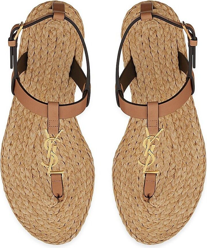 Saint Laurent Paris o1s1wg111224 Cassandra Sandals Vegetable-Tanned Leather Size US 9 / IT 39 - 3 Thumbnail