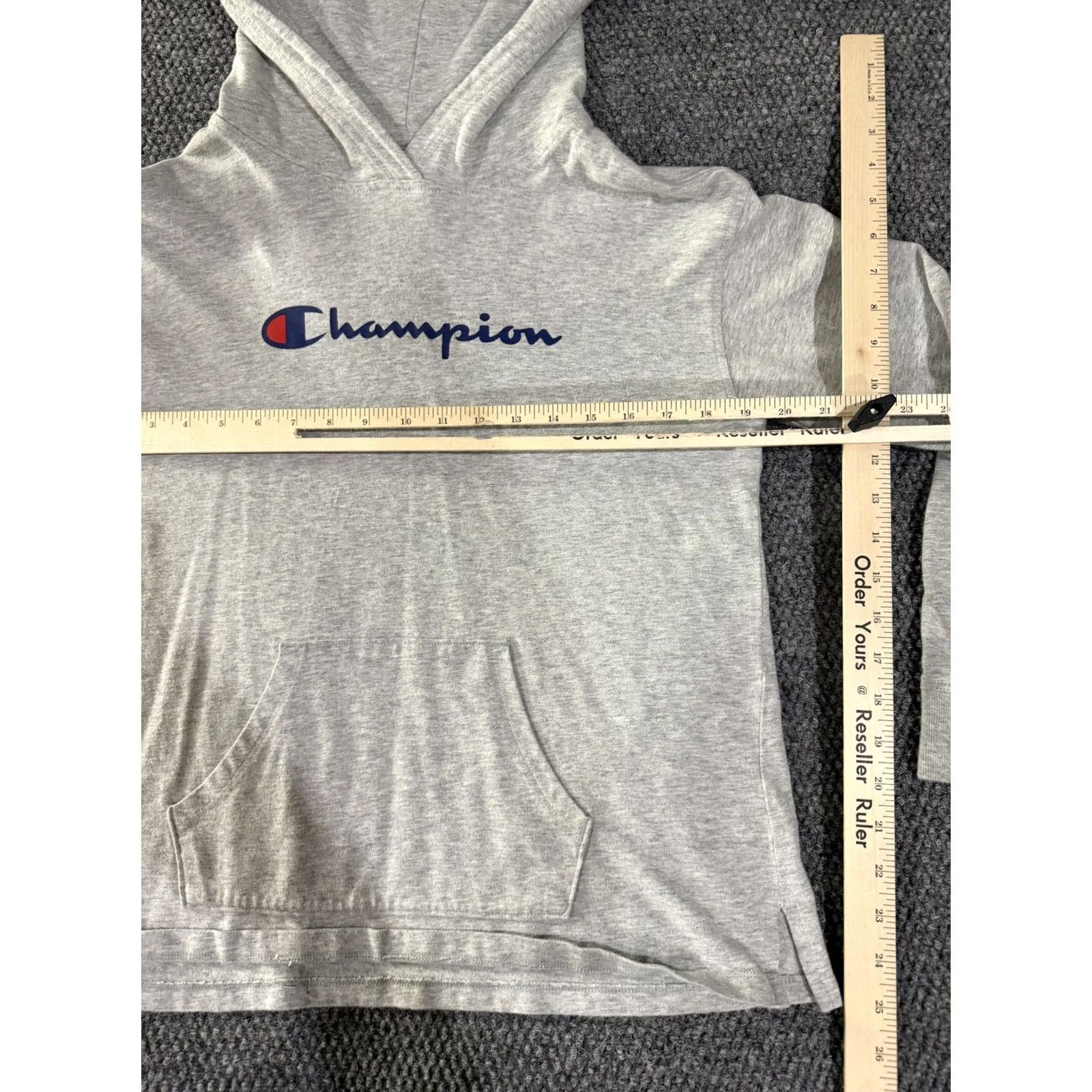 Champion Champion Hoodie Mens S Gray Lightweight Pullover Kangaroo Pocket Logo Size US S / EU 44-46 / 1 - 3 Thumbnail