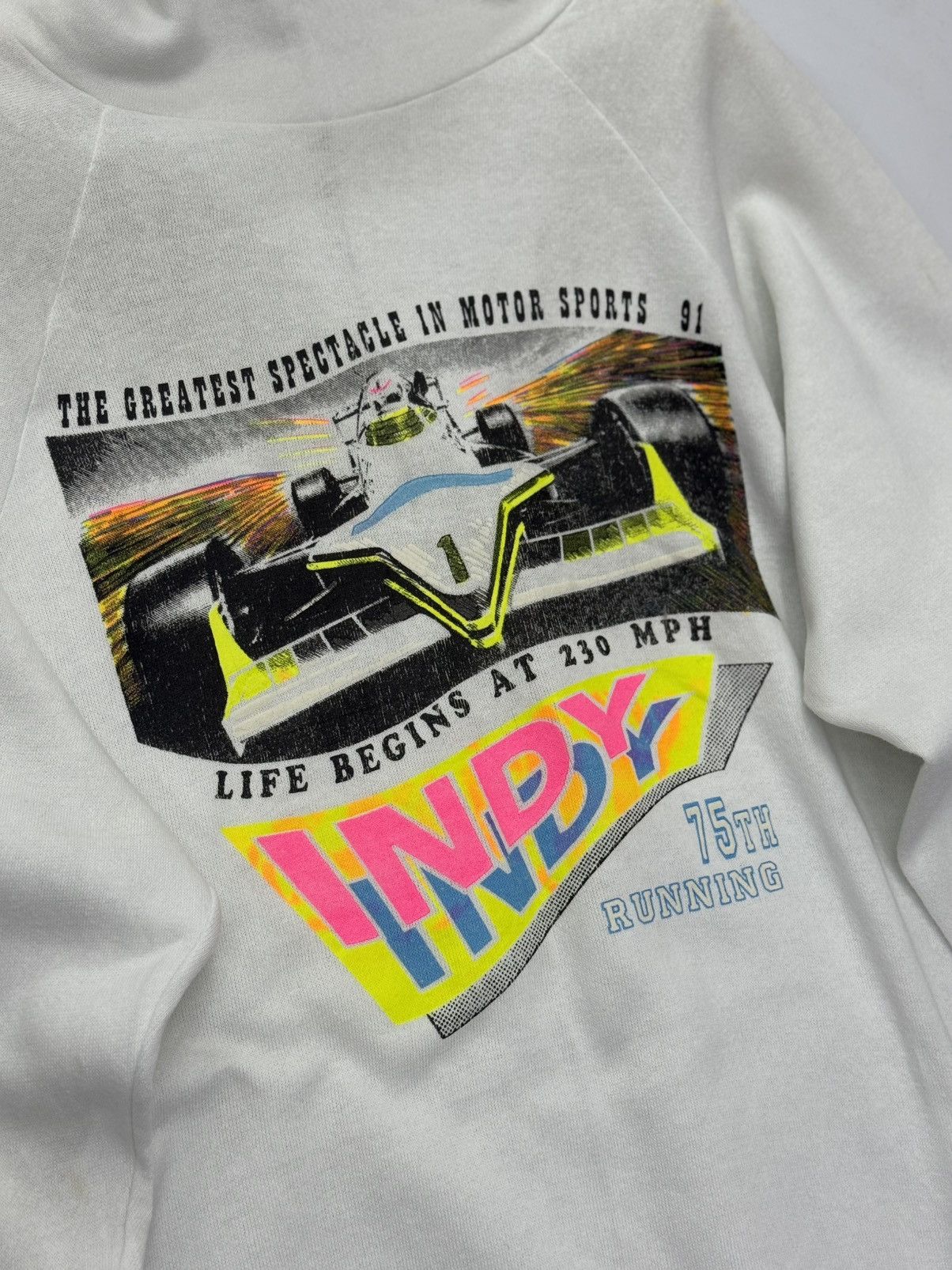 Vintage 🔥 90s Indy 75th Running Hoodie Double Hit Graphic Motorsport Size US M / EU 48-50 / 2 - 17 Thumbnail