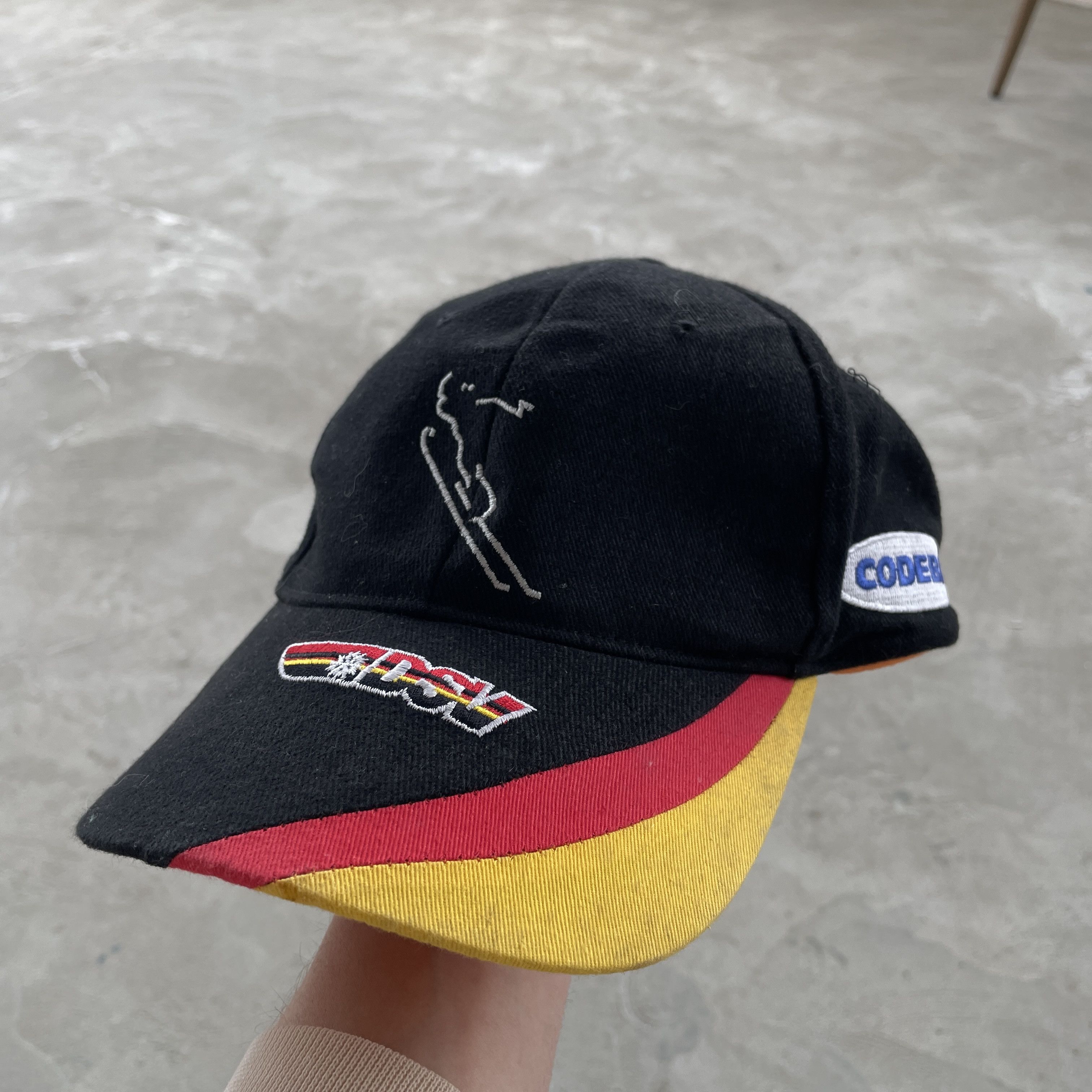 Vintage Vintage Codeba DSV Ski Team Germany Black Cap Hat 58cm Size ONE SIZE - 1 Thumbnail