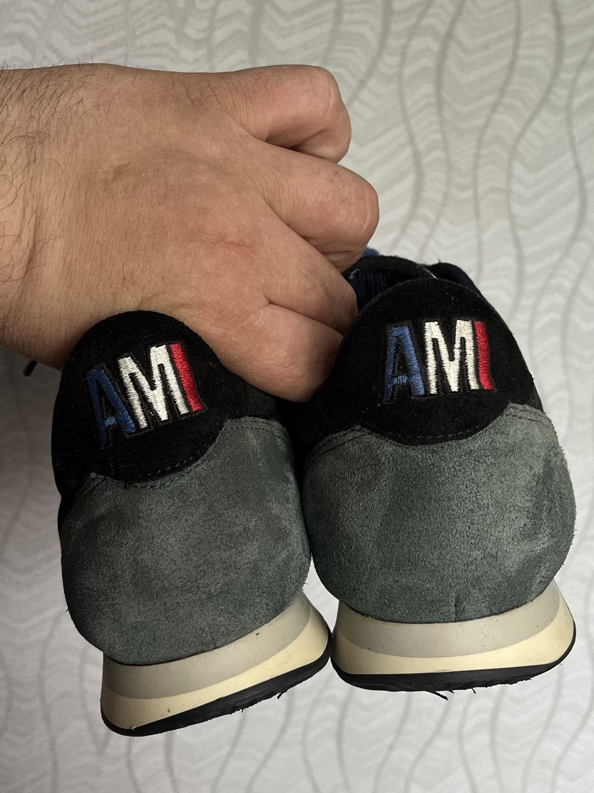 AMI AMI Alexandre Mattiussi Suede Low Trainers Sneakers Size US 11.5 / EU 44-45 - 3 Thumbnail
