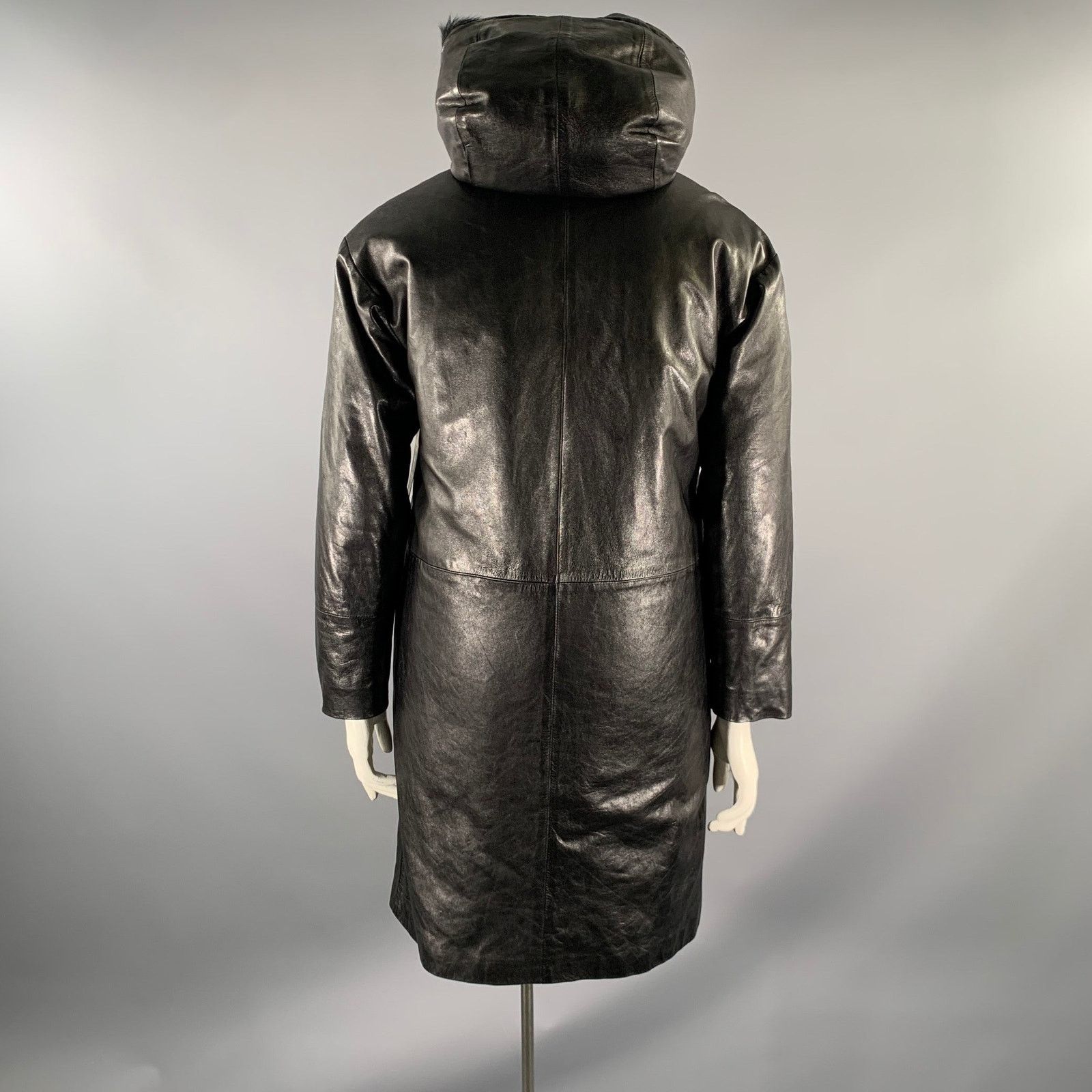 Helmut Lang HELMUT LANG Size M Black Leather Trench Coat Size M / US 6-8 / IT 42-44 - 3 Thumbnail