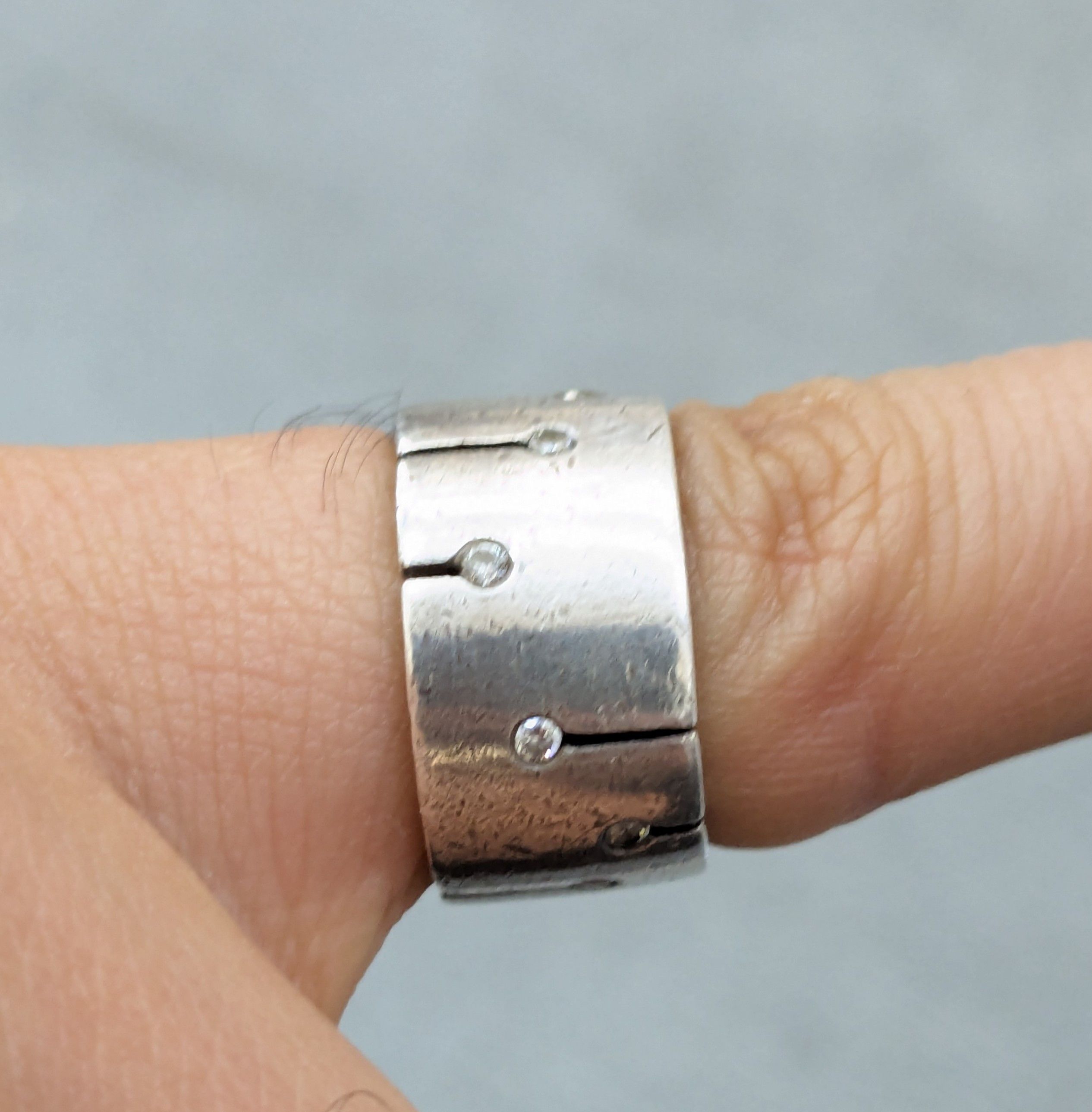 Jewelry Vintage Sterling Silver Ring Clear CZ Size 5.5 Modern Size ONE SIZE - 11 Thumbnail