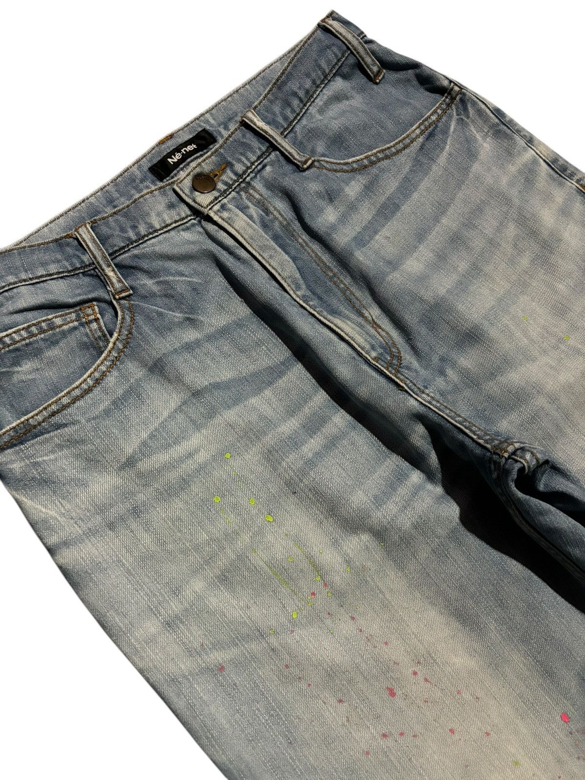Issey Miyake × Ne-Net Vtg Deadstock Issey Miyake Ne-Net Paint Splash Jeans Denim Size US 30 / EU 46 - 4 Thumbnail