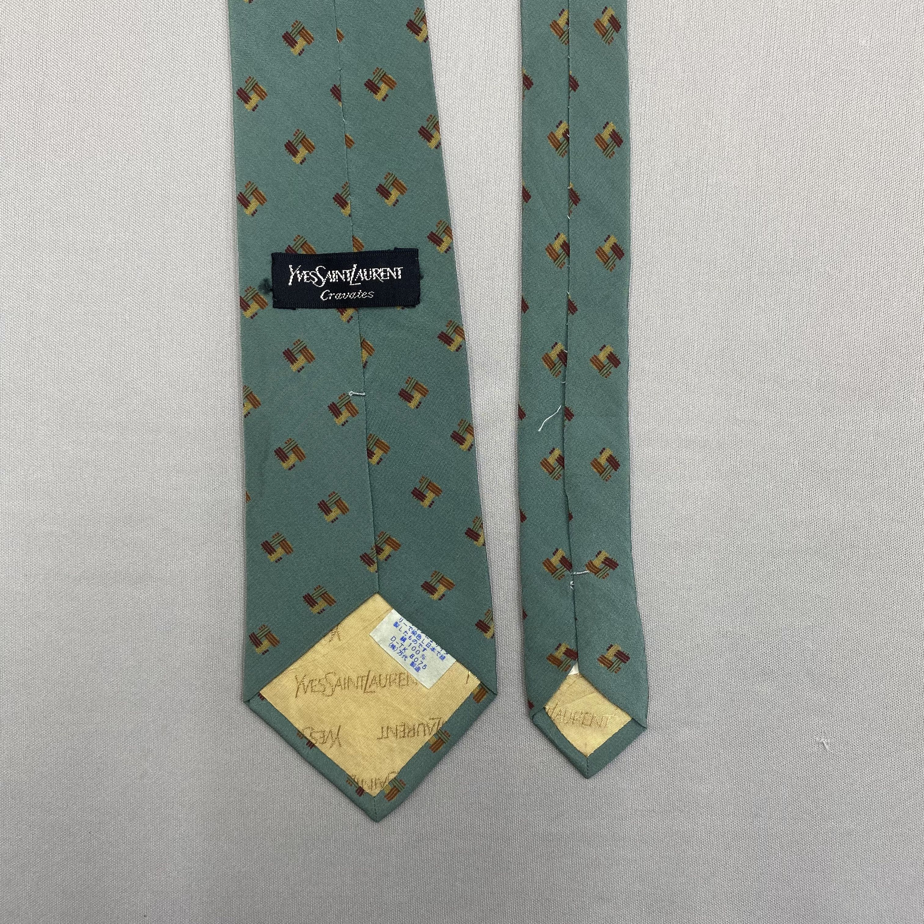 Japanese Brand Vintage Yves Saint Laurent SILK Necktie Cravate Pure Silk Size ONE SIZE - 6 Thumbnail