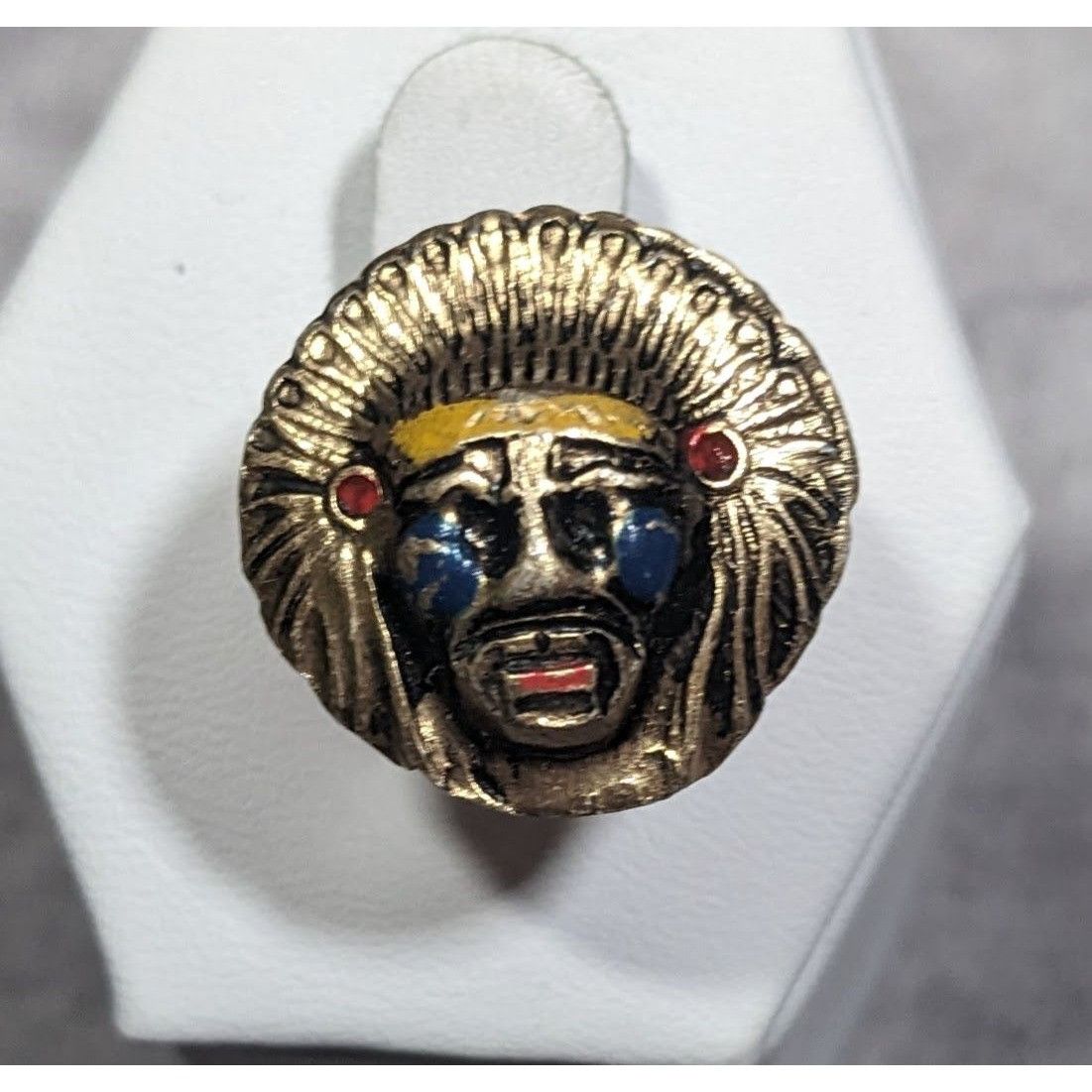 Other Vintage 50s Native Chief Shaped Adjustable Fashion Ring Size Size ONE SIZE - 1 Thumbnail
