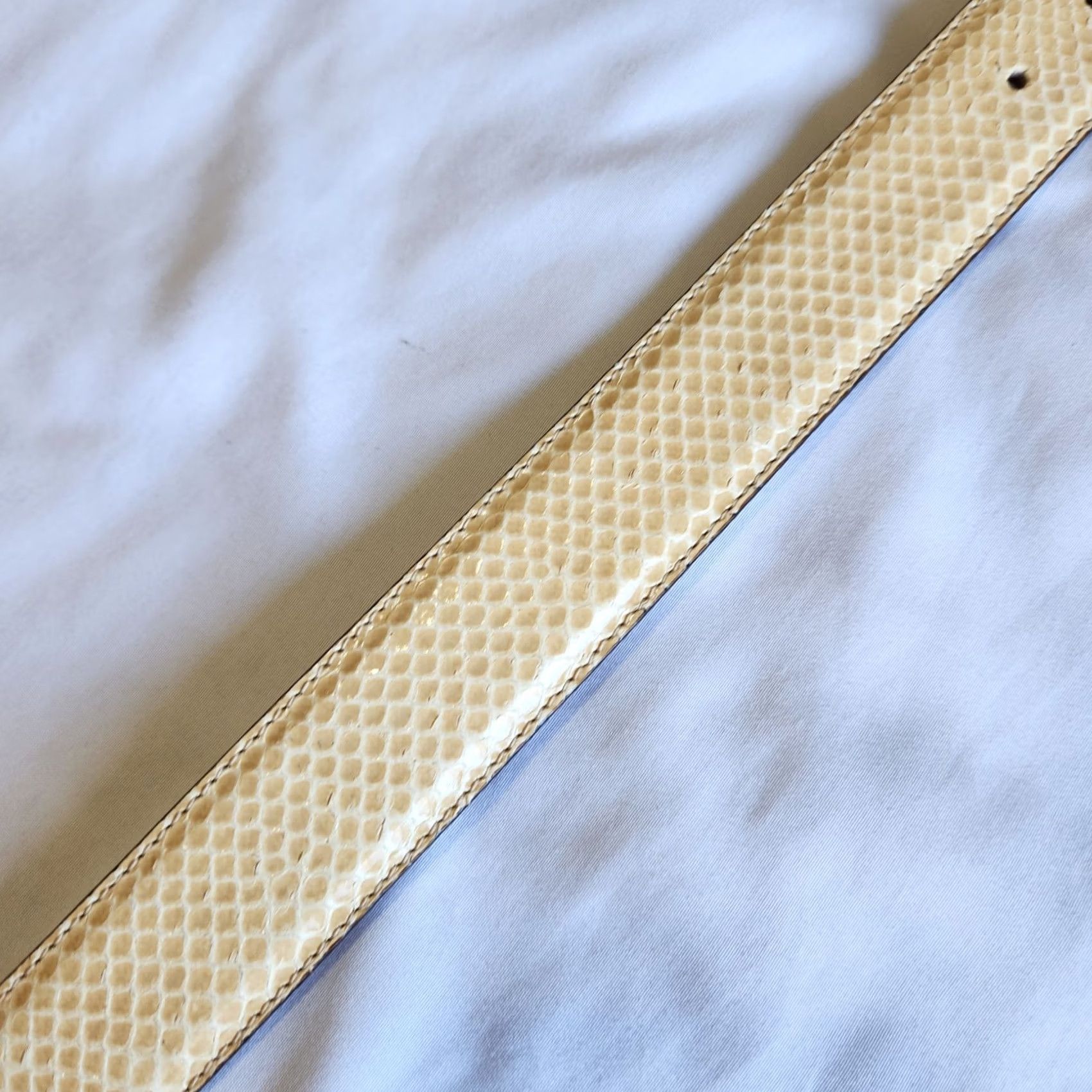 Giorgio Armani Giorgio Armani Belt Women 26 Cream Color Genuine Python Snake Skin Italy Made Size ONE SIZE - 6 Thumbnail