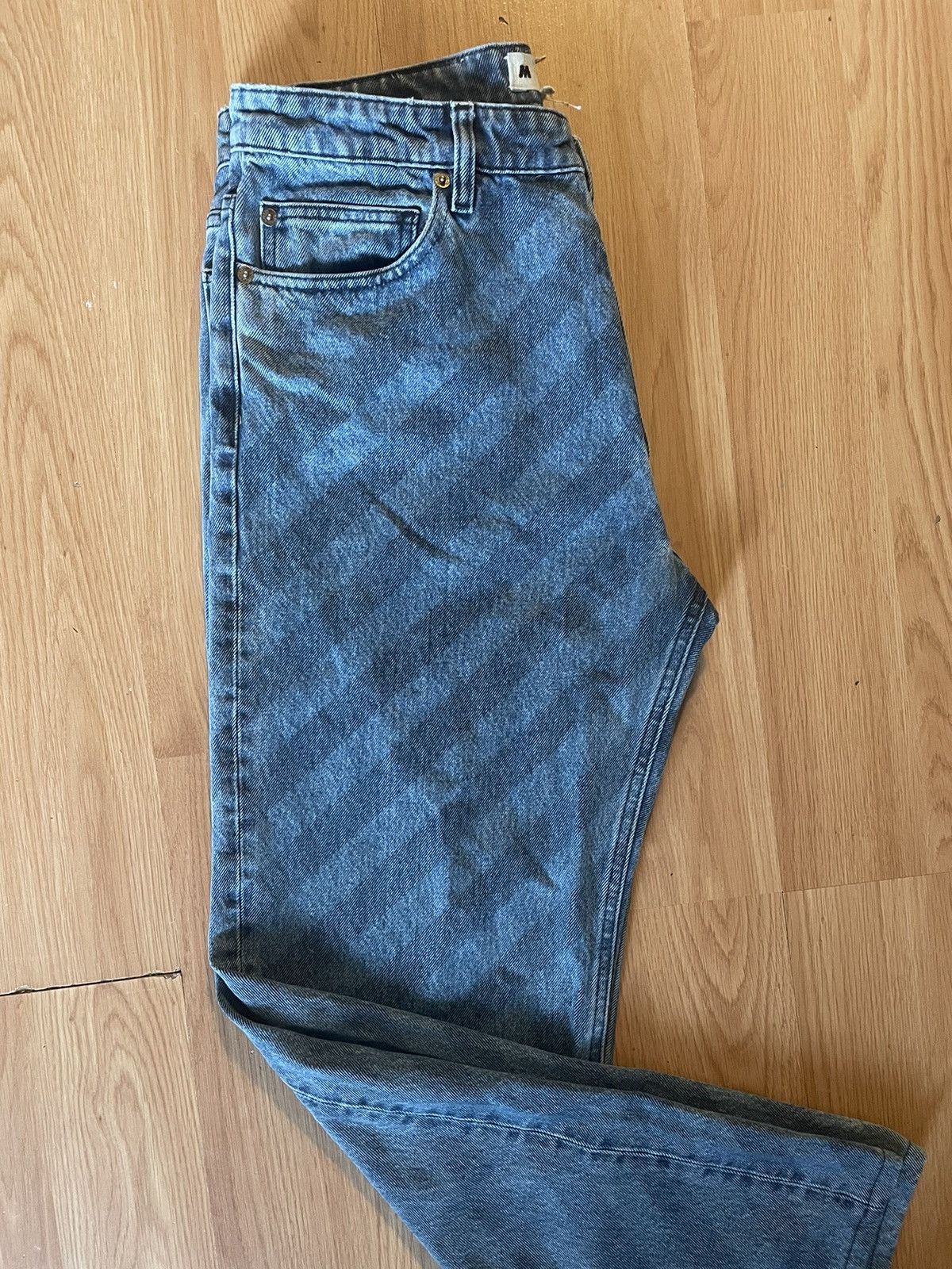Marni stripped blue denims