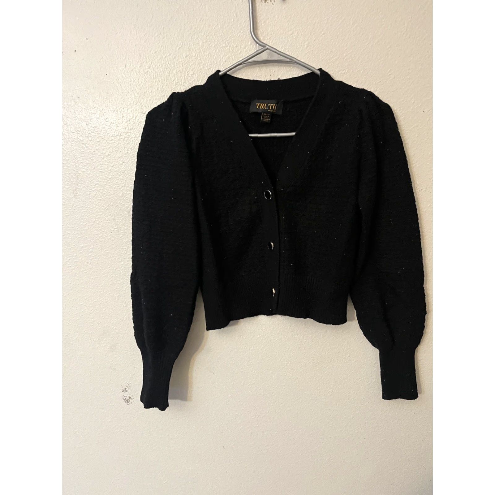 Vintage Truth By Republic Sweater Puff Sleeve Black Women’s Size XS Size XS / US 0-2 / IT 36-38 - 2 Thumbnail